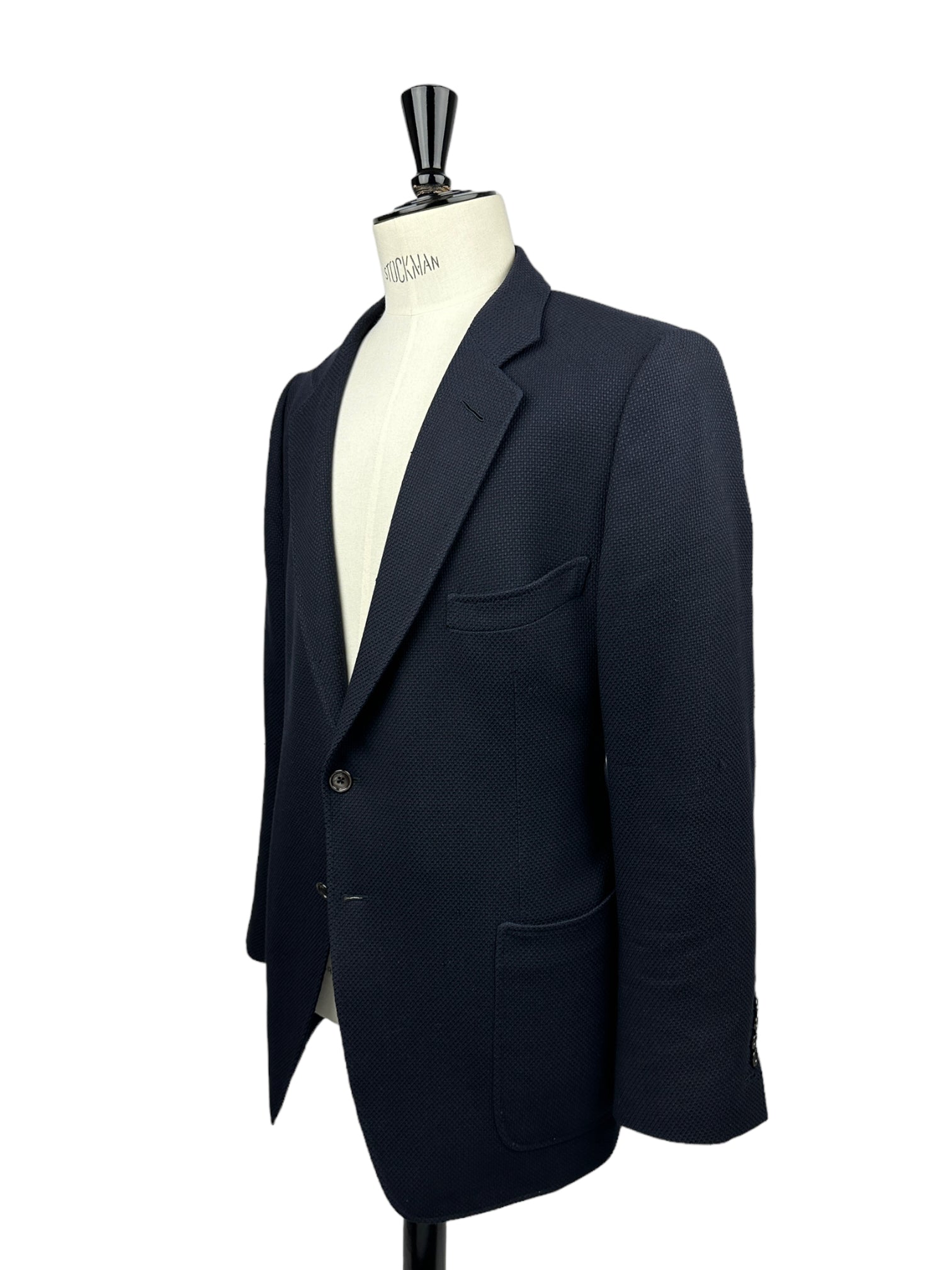 Tom Ford Navy Silk & Wool Hopsack Jacket