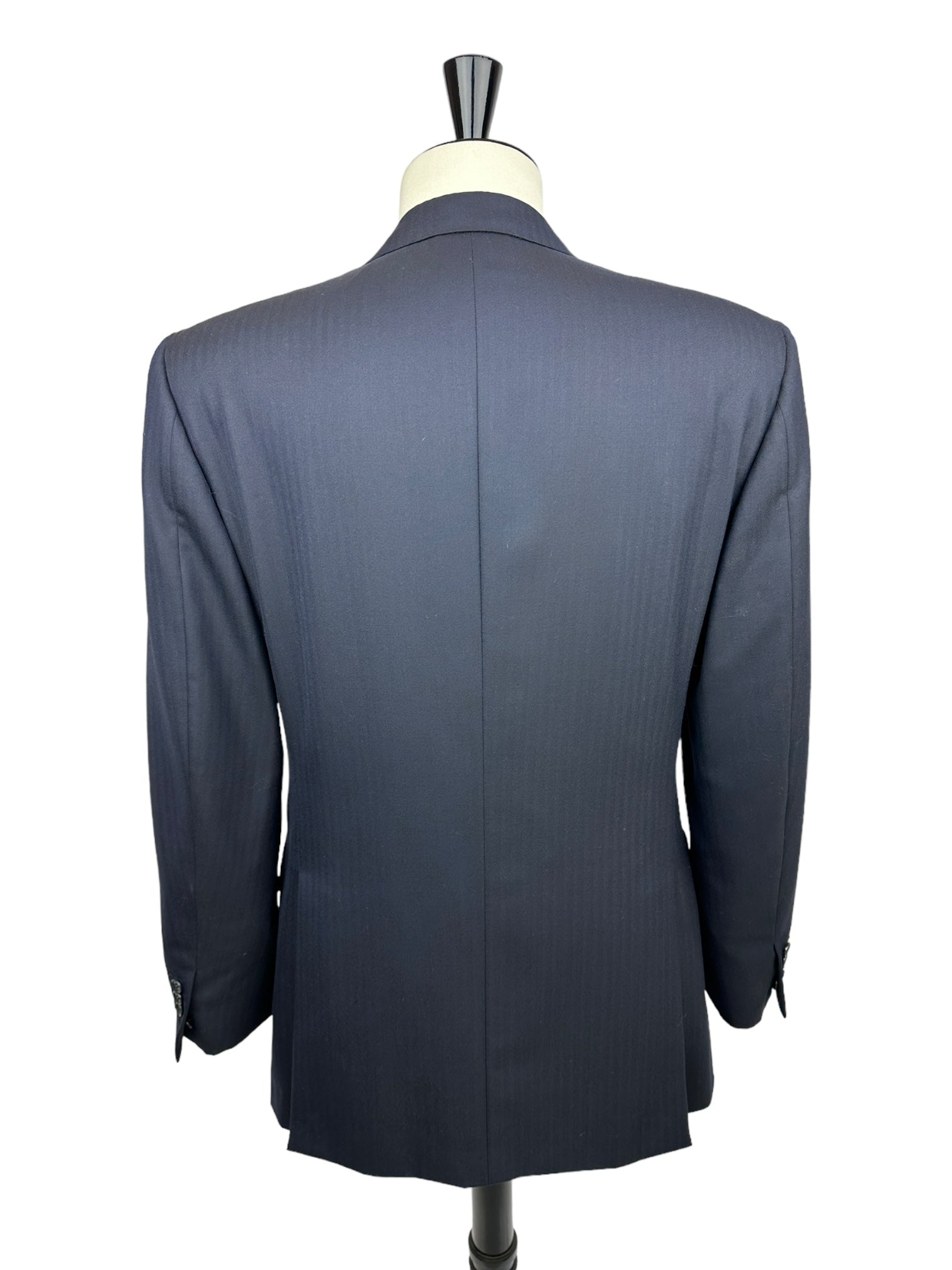 Brioni Navy Super 140's Herringbone Blazer