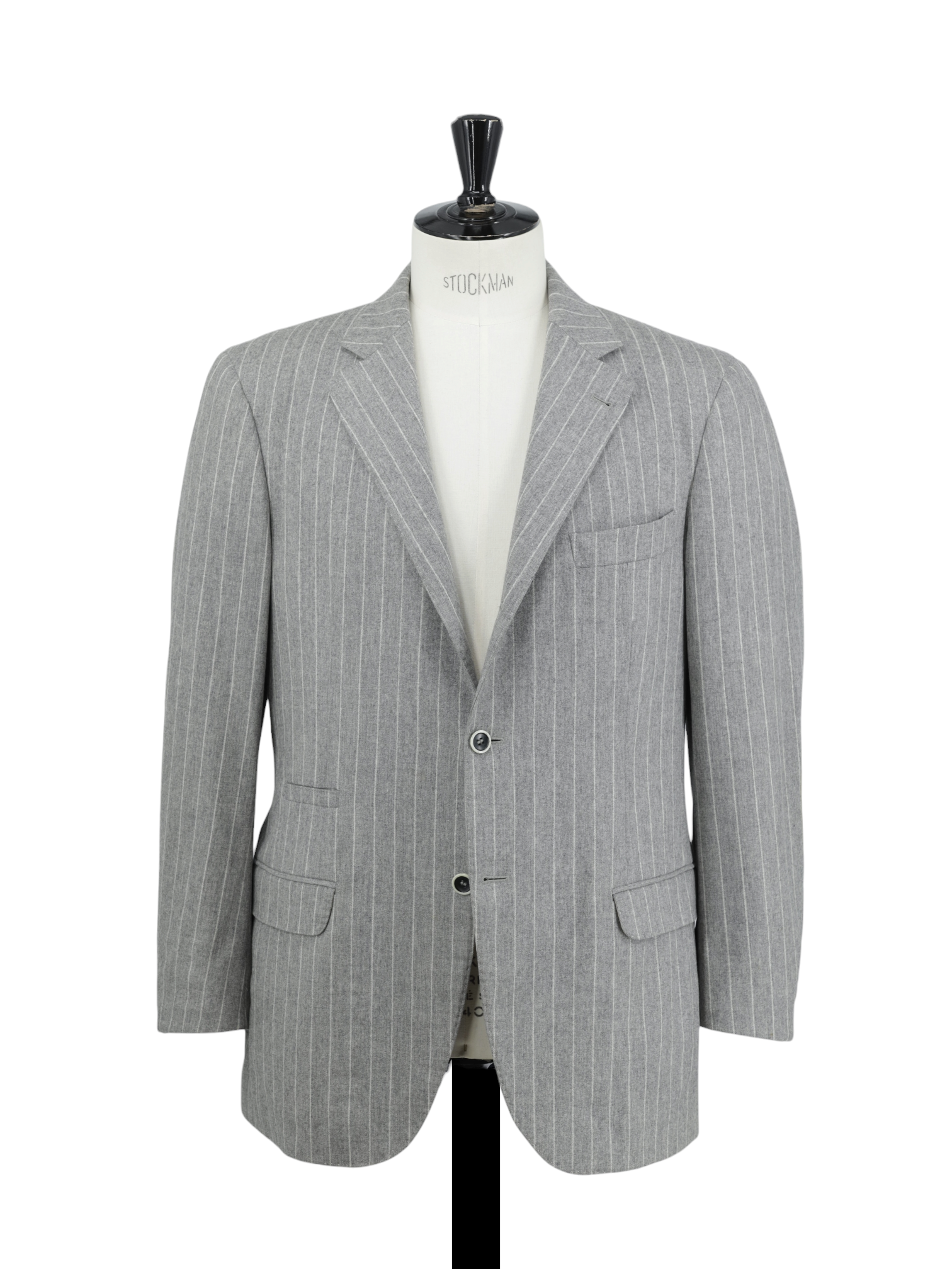 Brunello Cucinelli Grey Wool & Cashmere Elbow-Patch Pinstripe Jacket