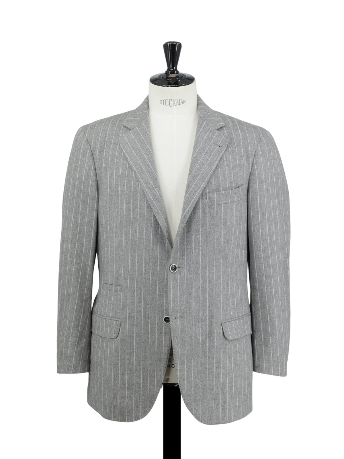 Brunello Cucinelli Grey Wool & Cashmere Elbow-Patch Pinstripe Jacket Brunello Cucinelli Grey Wool & Cashmere Elbow-Patch Pinstripe Jacket