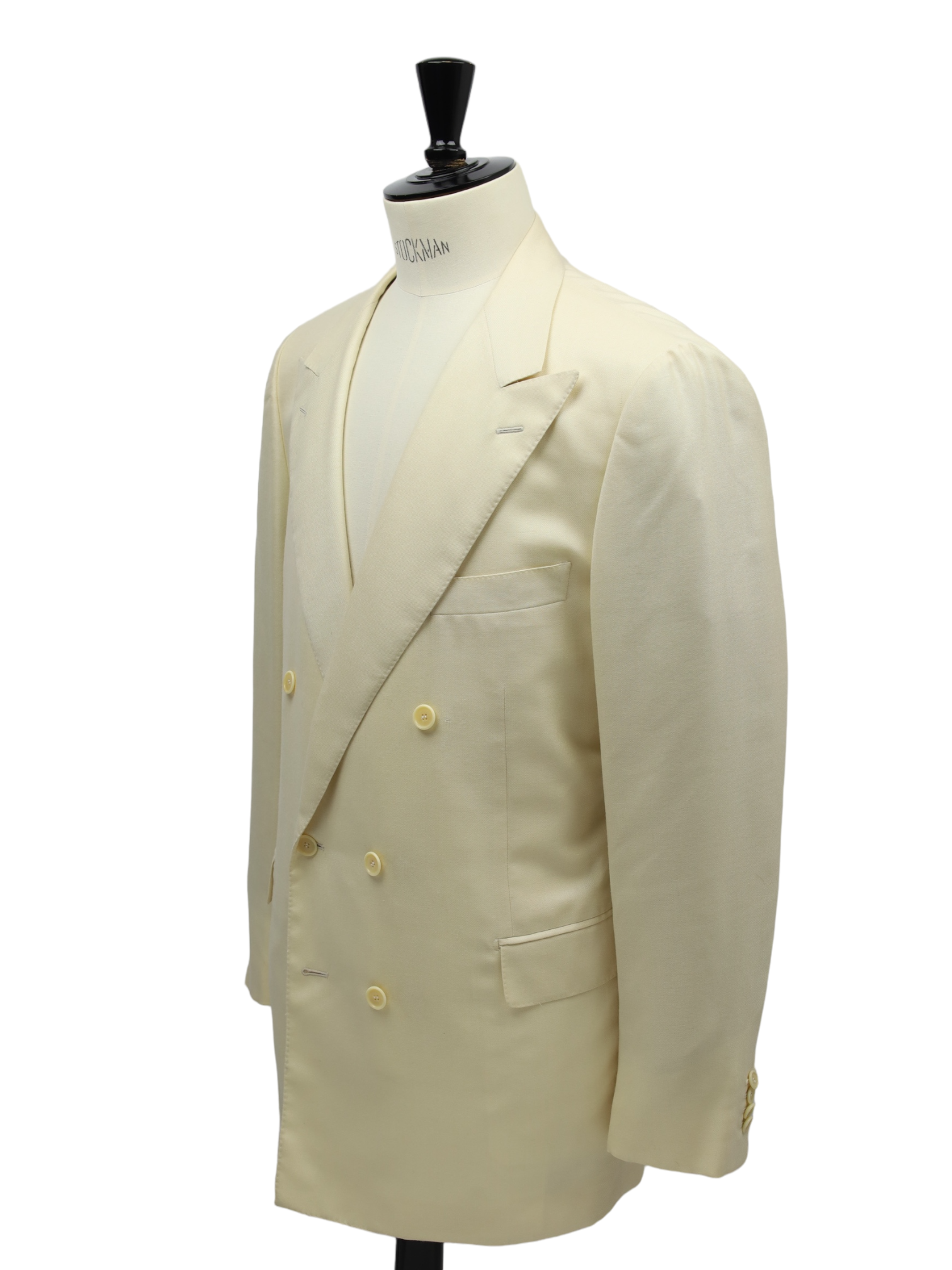 Caruso Off-White Double-Breasted Cashmere & Silk Blazer