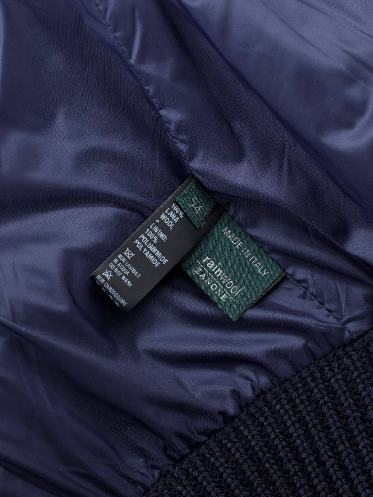 Zanone Navy Rainwool Bomberjacket Cardigan