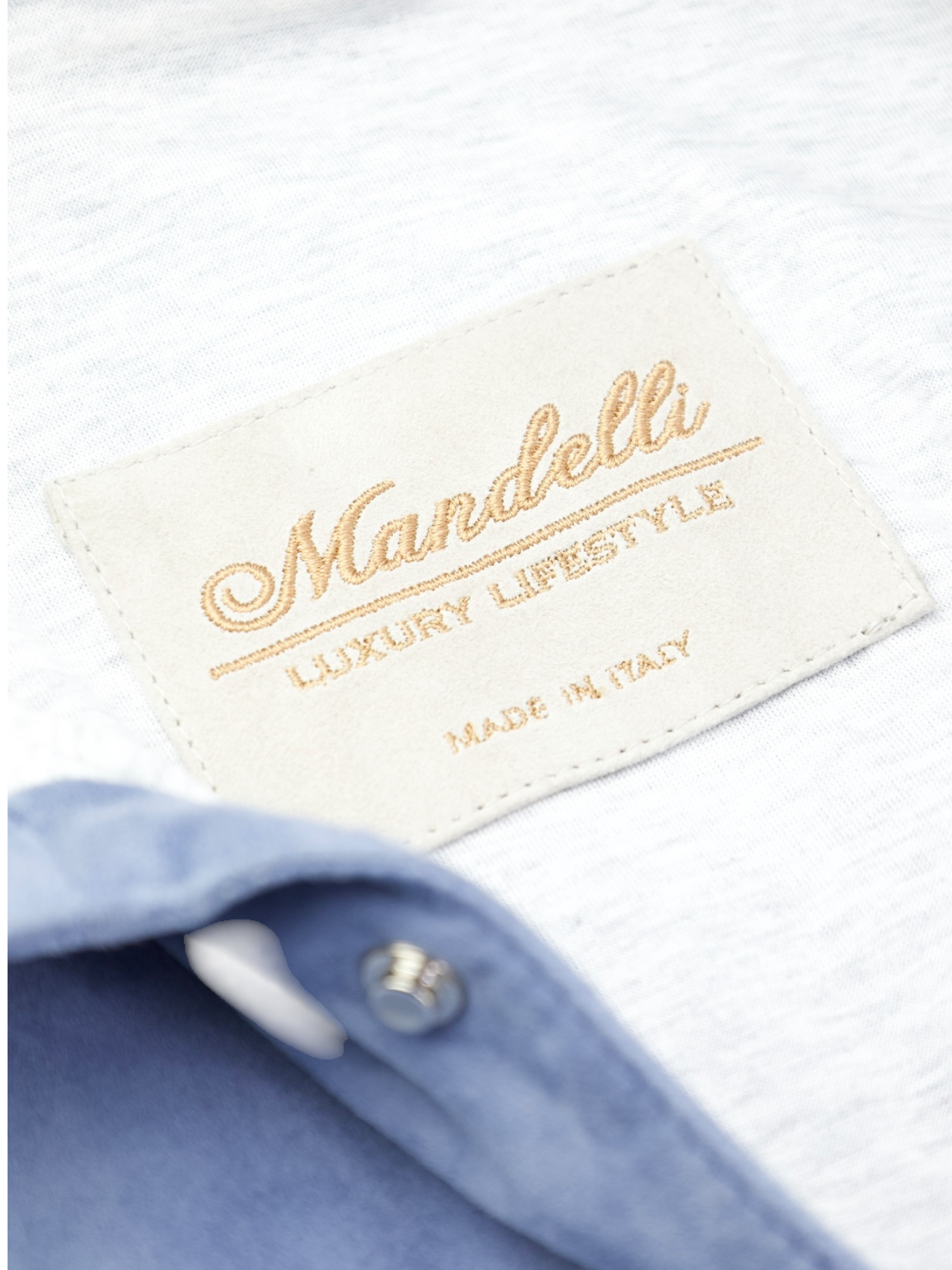 Mandelli Light Blue Goatskin Suede Overshirt Jacket