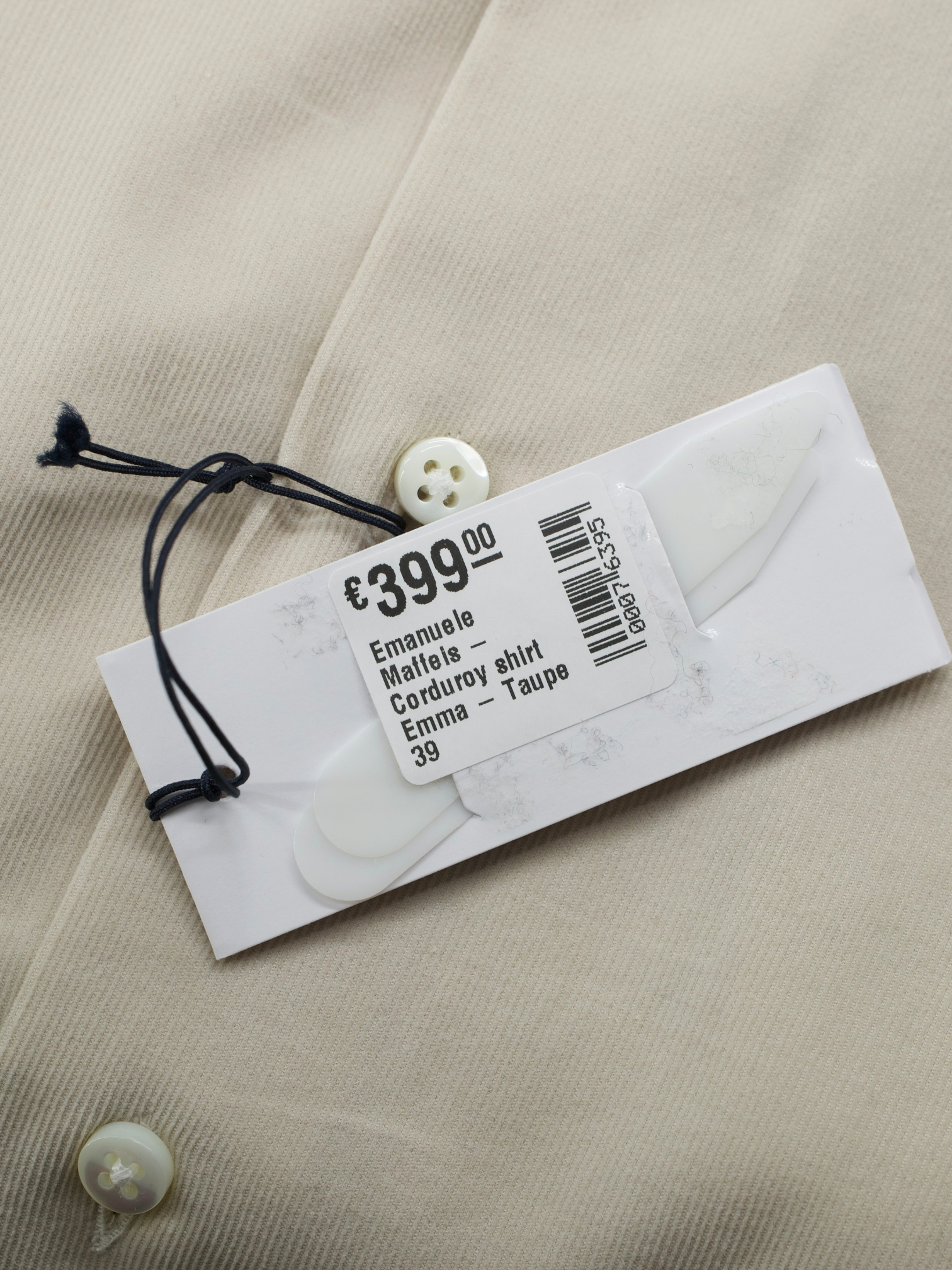Emanuele Maffeis Beige Cotton Corduroy "Emma" Shirt