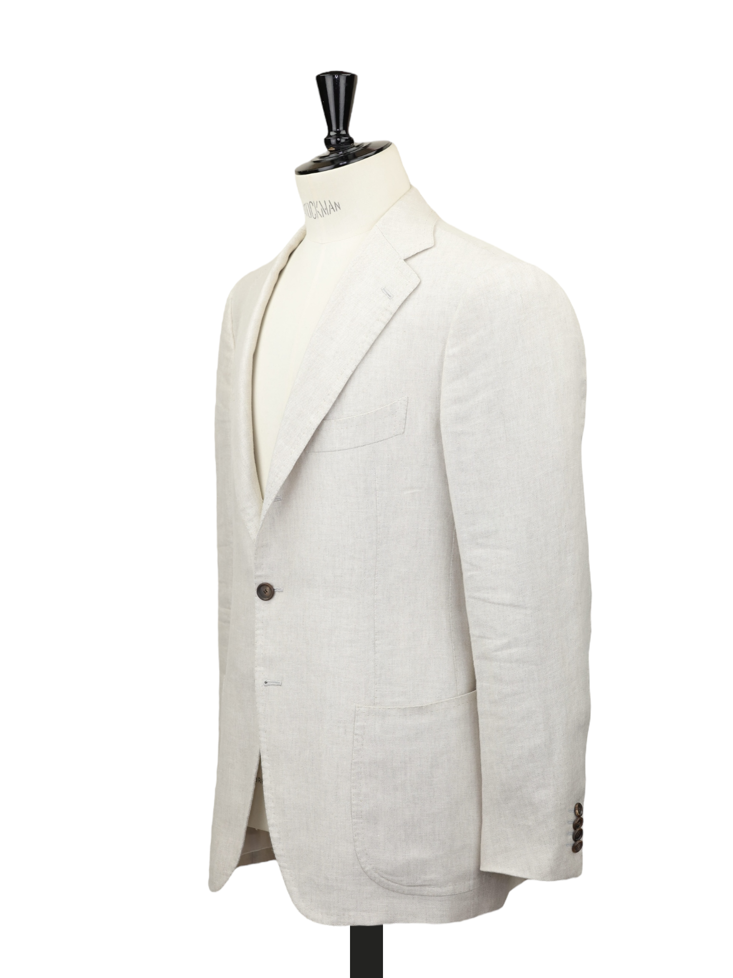 Cesare Attolini Sand Pure-Linen Pinpoint Summer Jacket