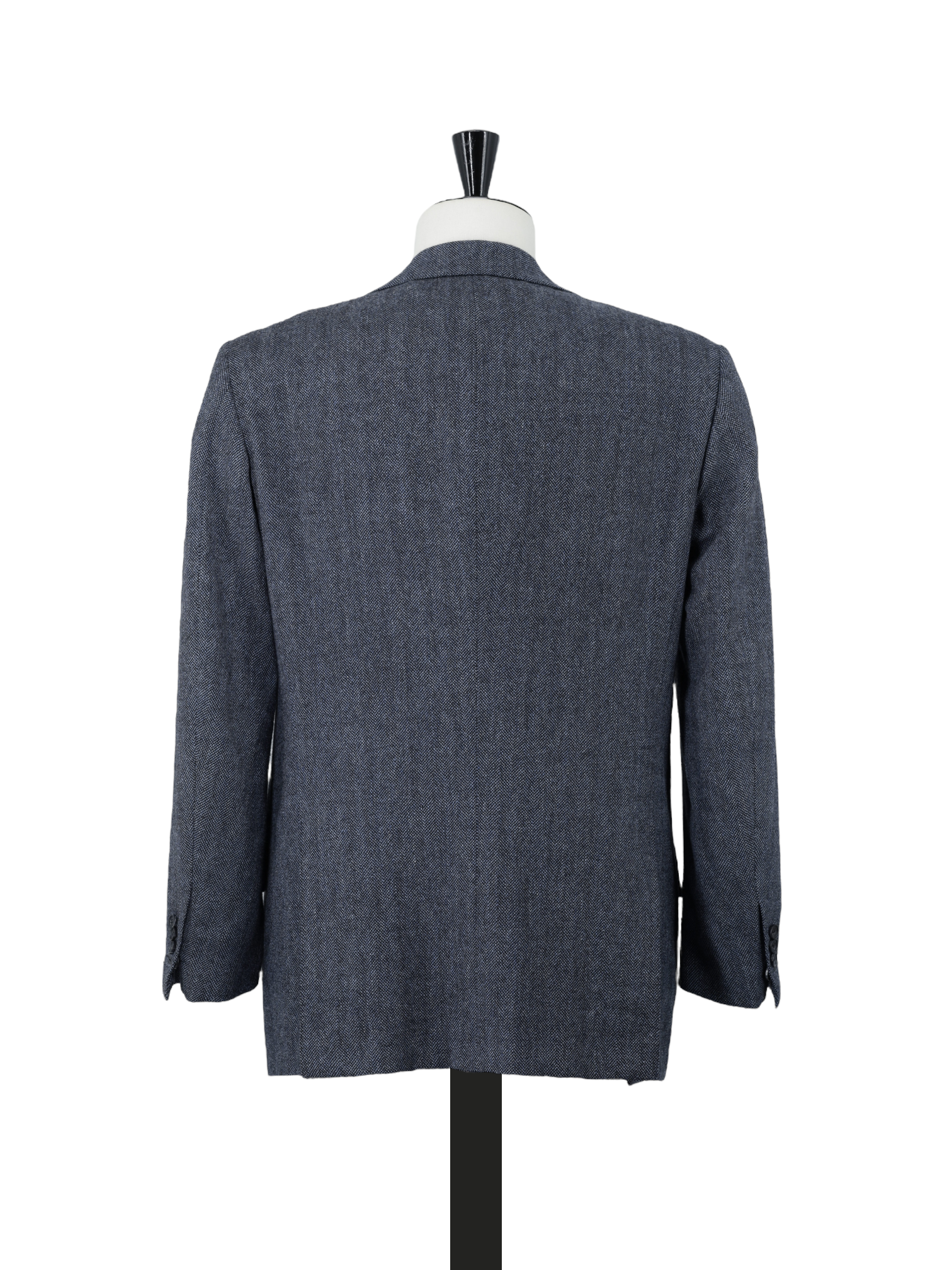 Kiton Steel Blue Pure-Wool Speckled Herringbone Winter Jacket