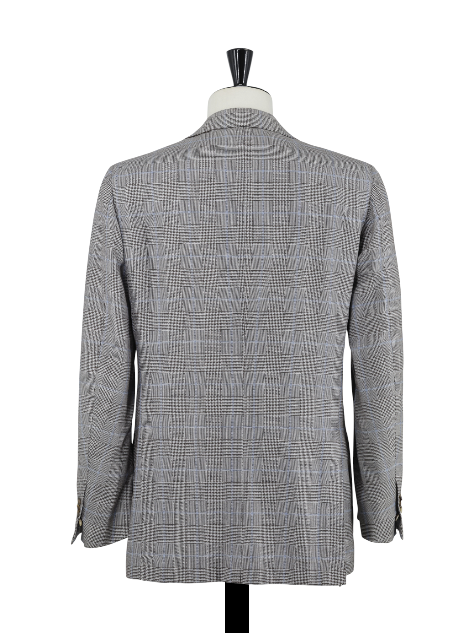 Cesare Attolini Taupe & Light Blue Cashmere & Silk Prince of Wales Jacket