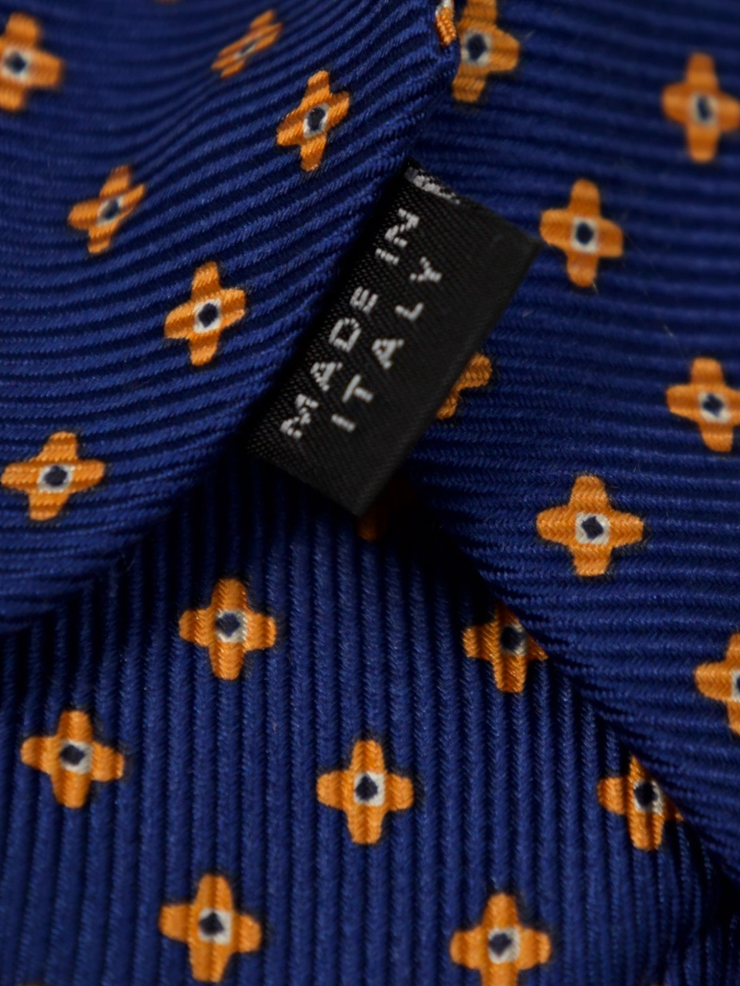 Mattabisch Blue & Orange Geometric Silk Tie