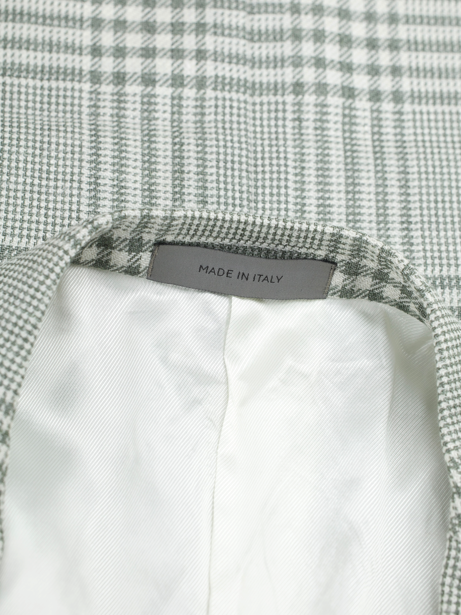 Corneliani Muted Green Wool, Silk & Linen Glenplaid Jacket