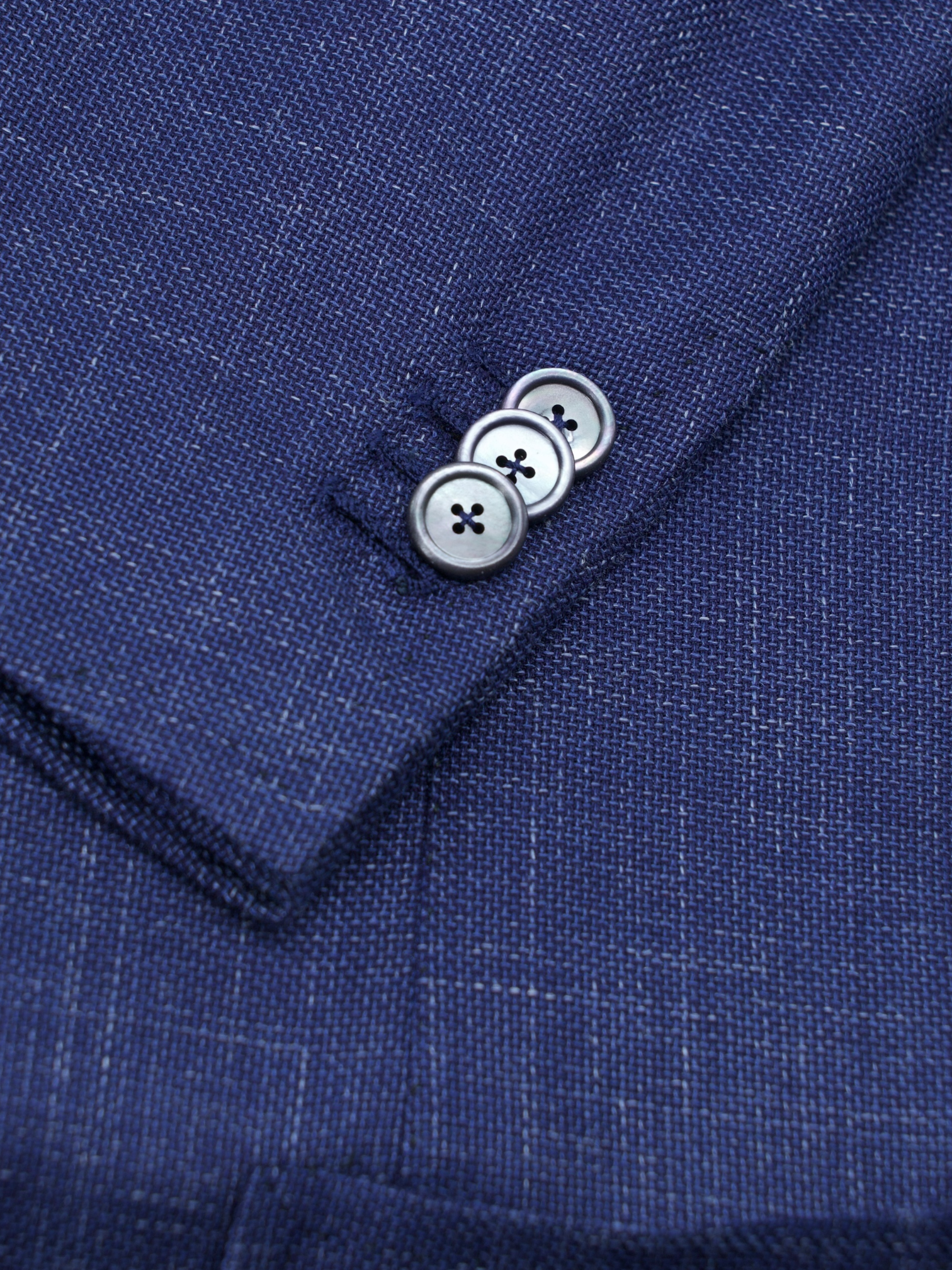 Cesare Attolini Blue Wool, Silk & Linen Hopsack Jacket