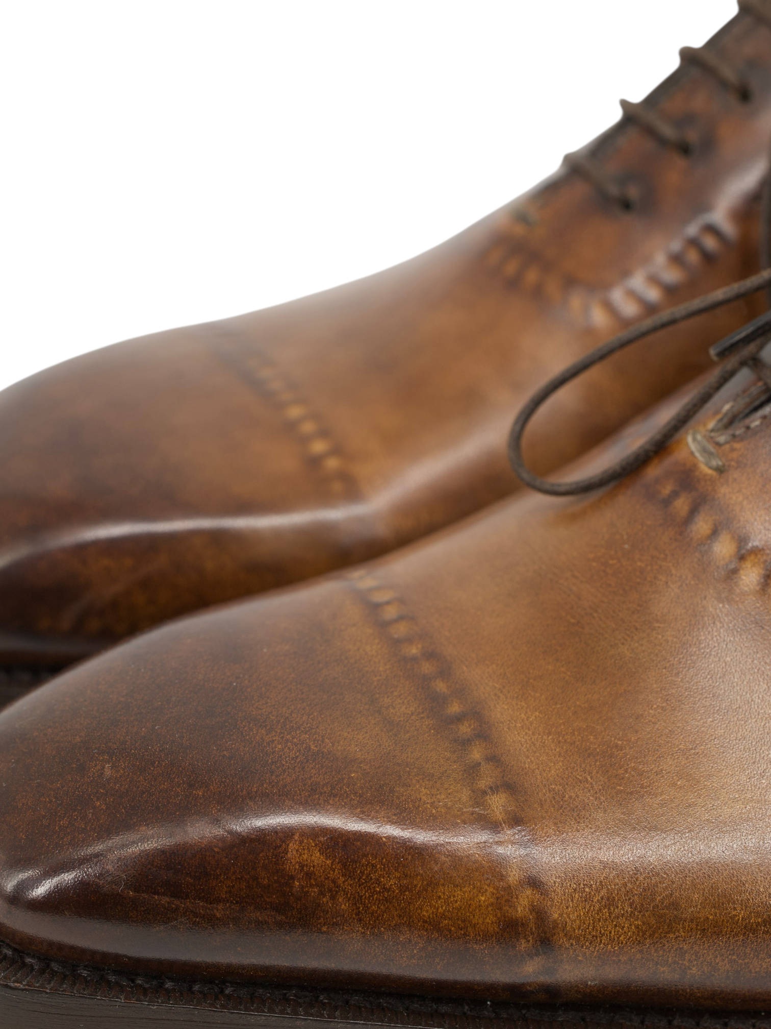 Santoni Brown Calfleather Handmade Oxford Shoes