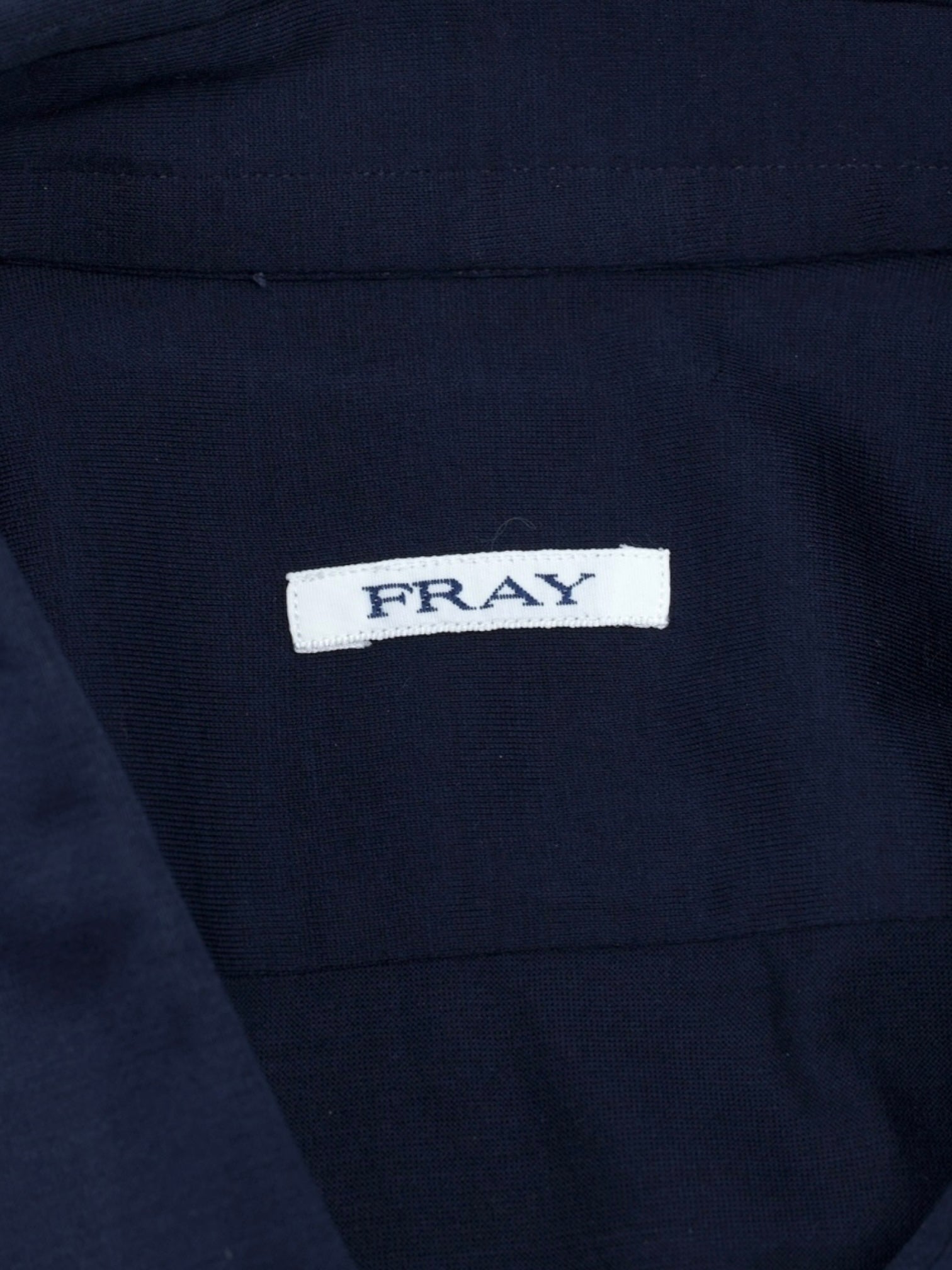 Fray Navy Jersey-Knitted Cotton Gabriel-Collar Shirt