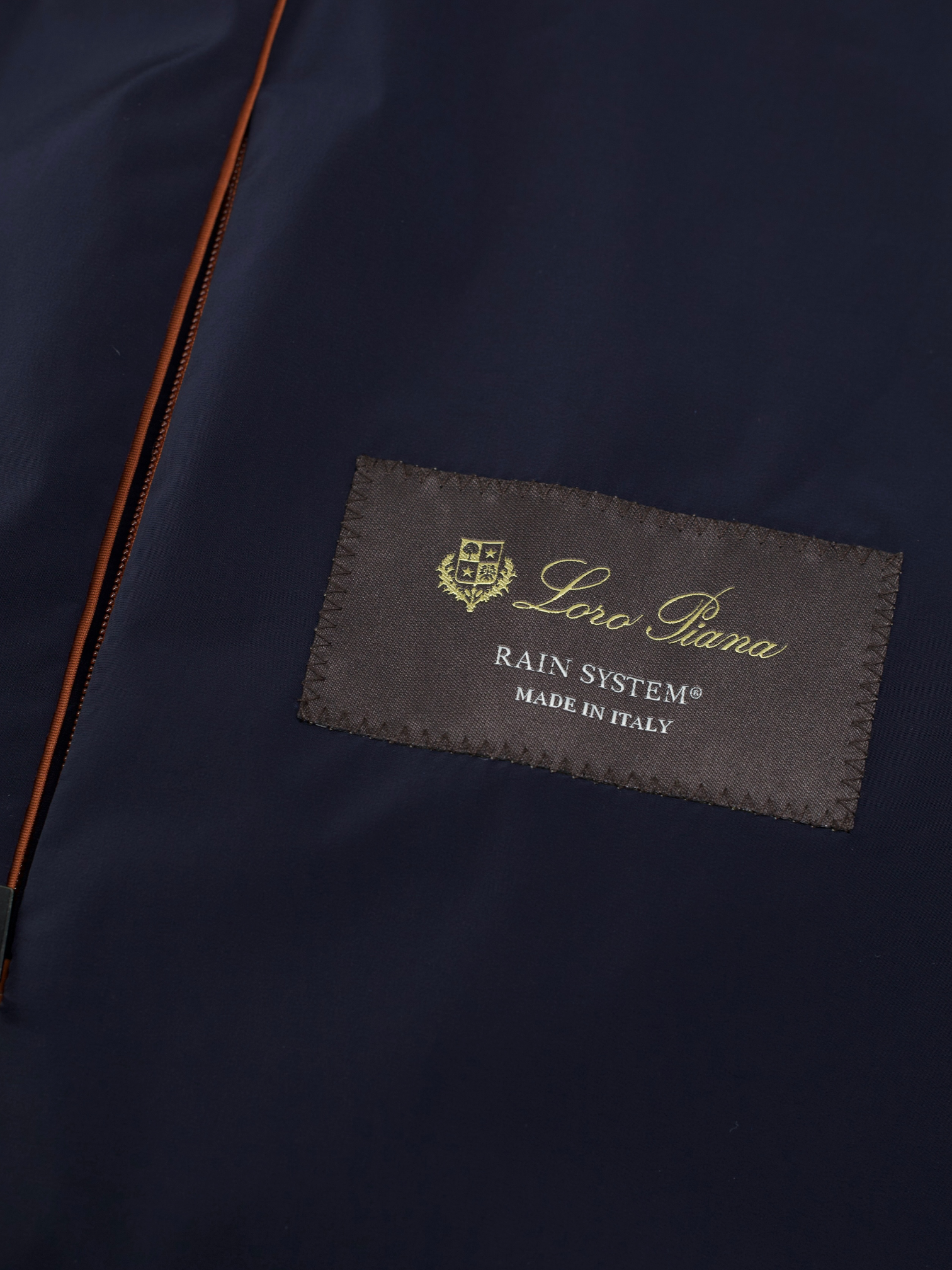 Loro Piana Navy Rain System Zip-Up Jacket