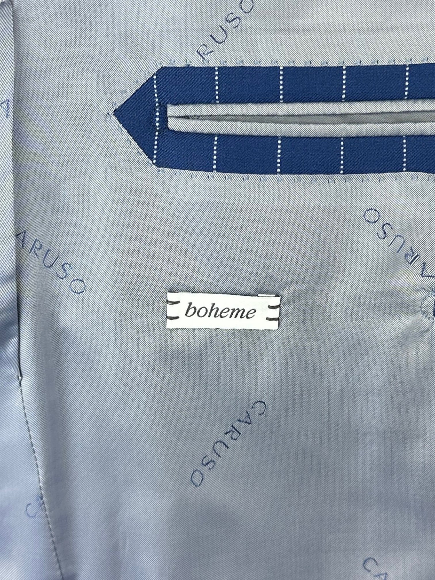 Caruso Royal Blue Boheme Pinstripe Suit + Extra Trousers