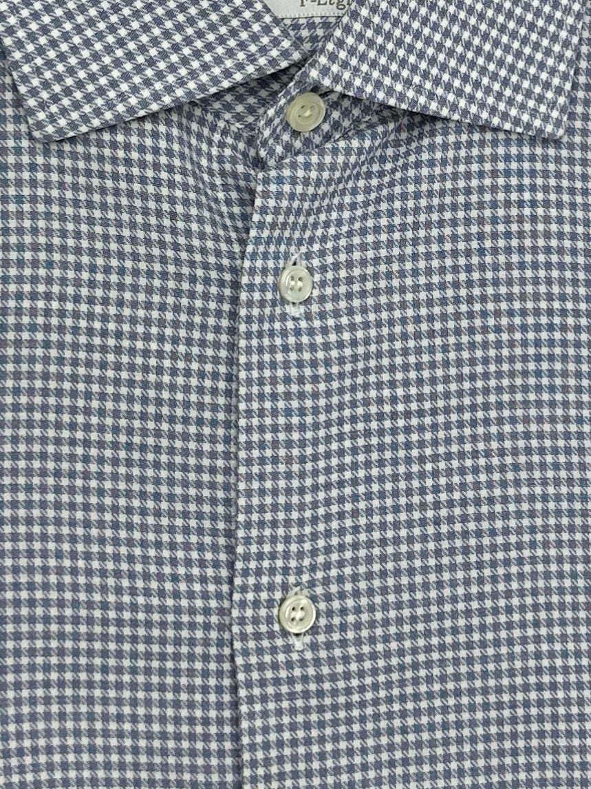 Brioni Light Blue Puppytooth Shirt