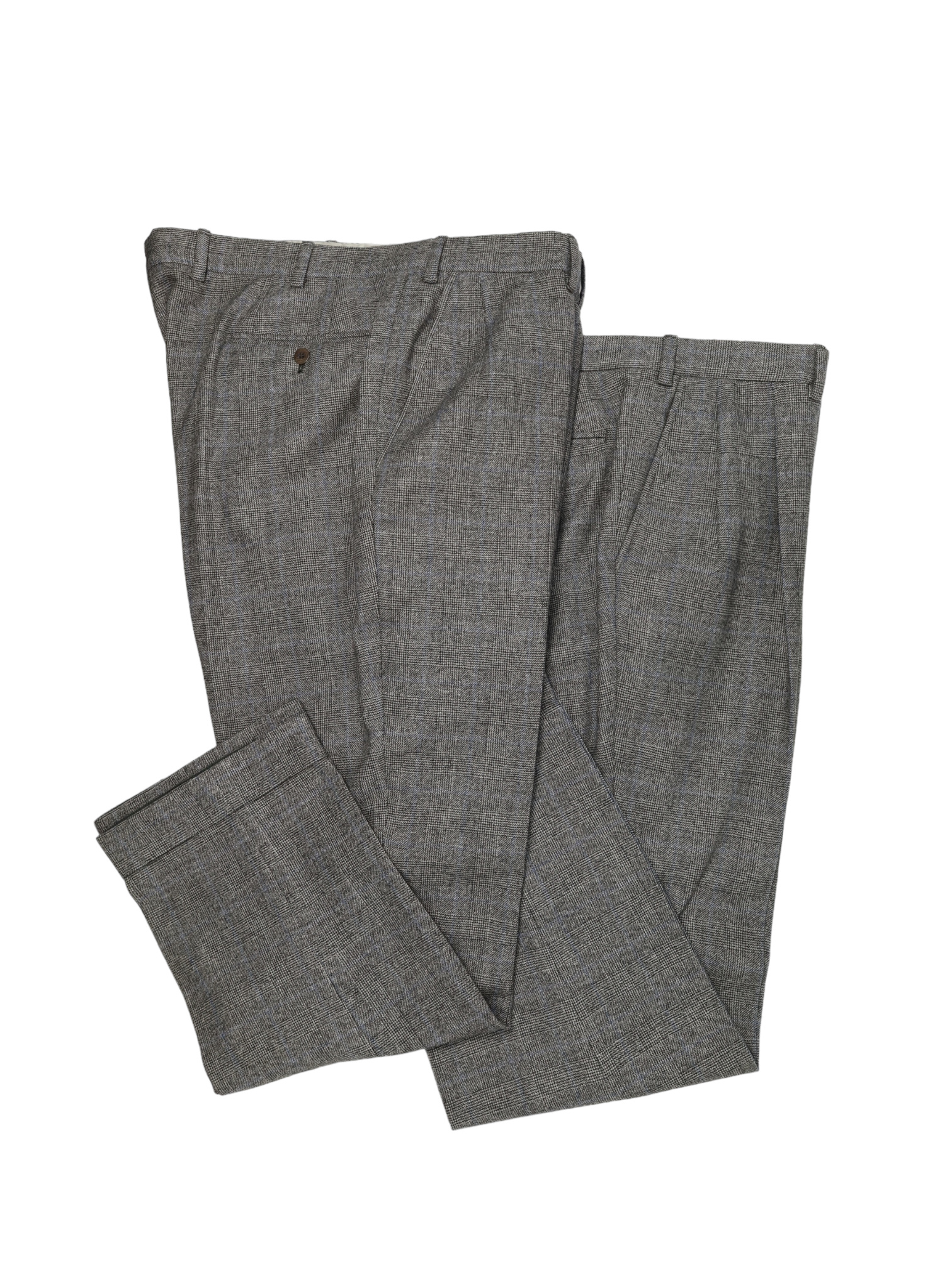 Brioni Grey Prince of Wales Check Flannel Nomentano Suit