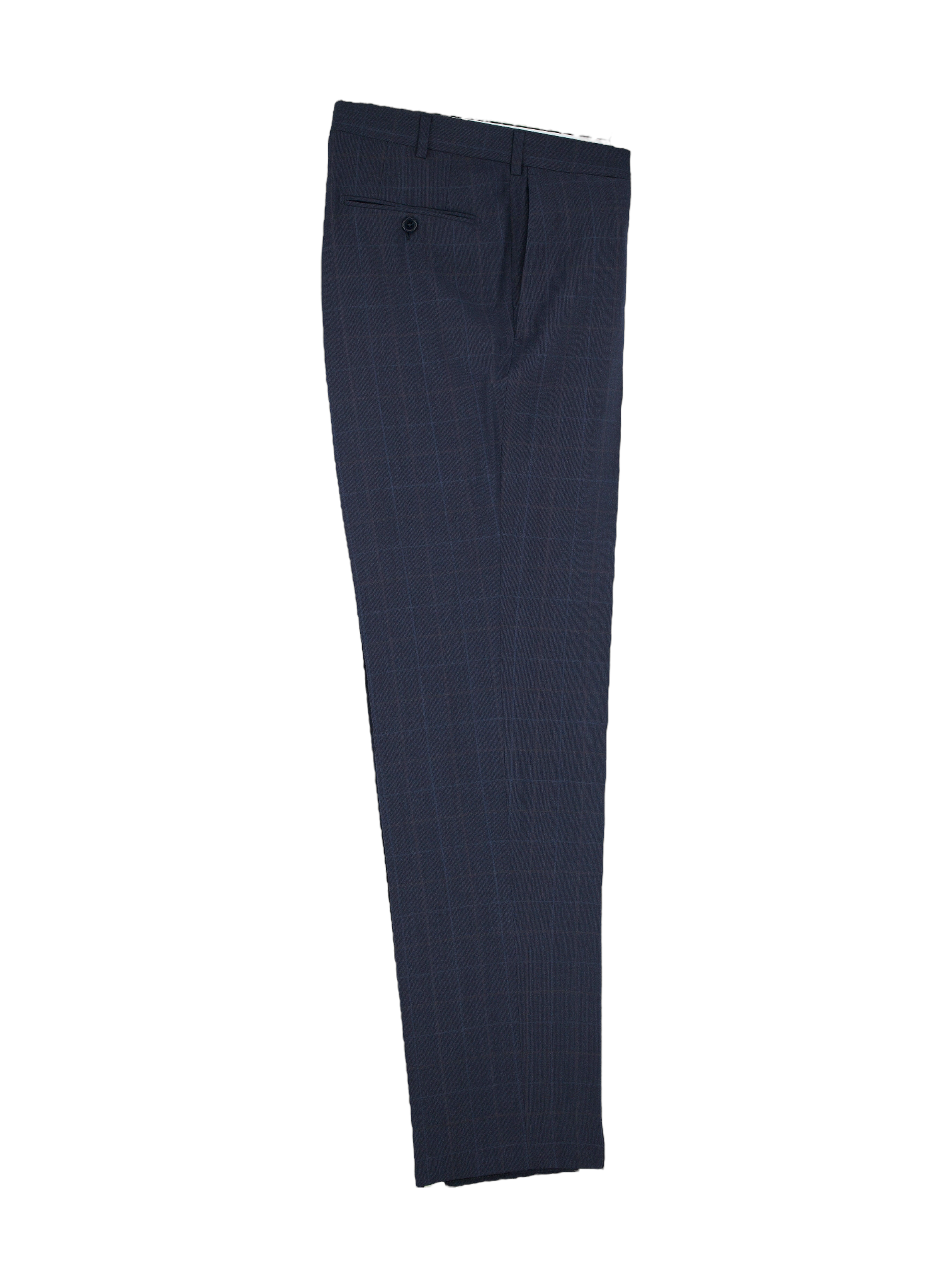 Ermenegildo Zegna Dark Blue Wool & Silk Windowpane Milano Easy Suit