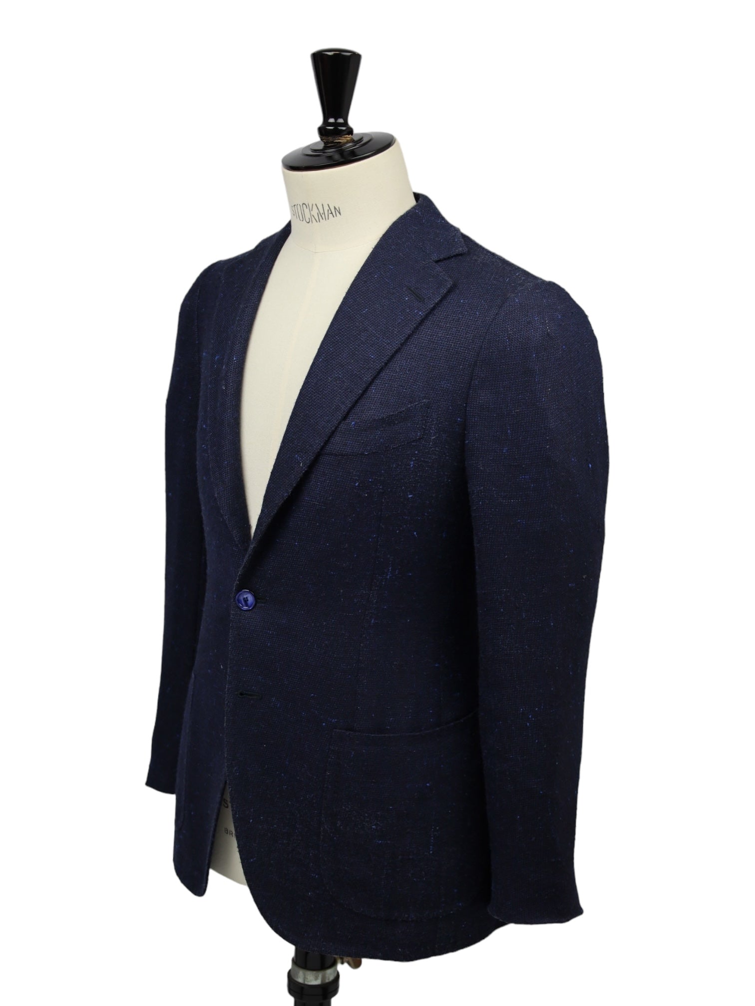Cesare Attolini Navy and Light Blue Donegal Wool & Silk Jacket