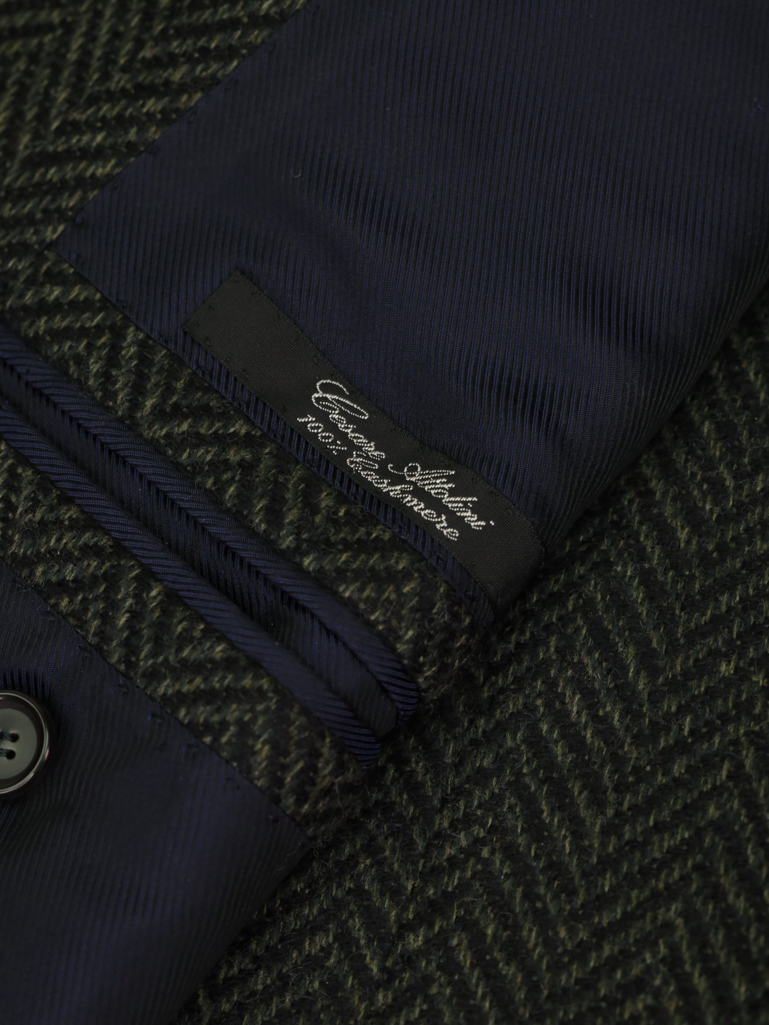 Cesare Attolini Forest Green Pure-Cashmere Herringbone Jacket