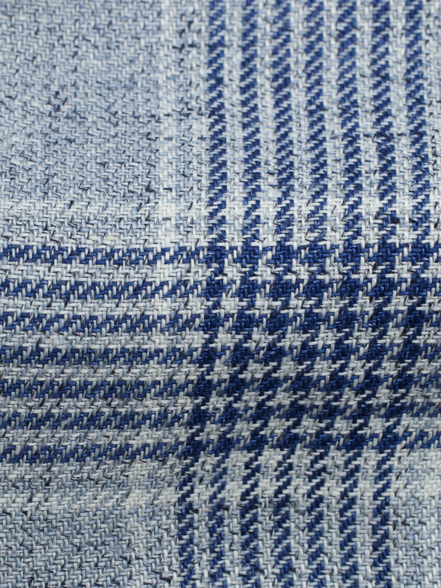 Orazio Luciano Steel & Denim Blue Double-Breasted Linen Glenplaid Jacket