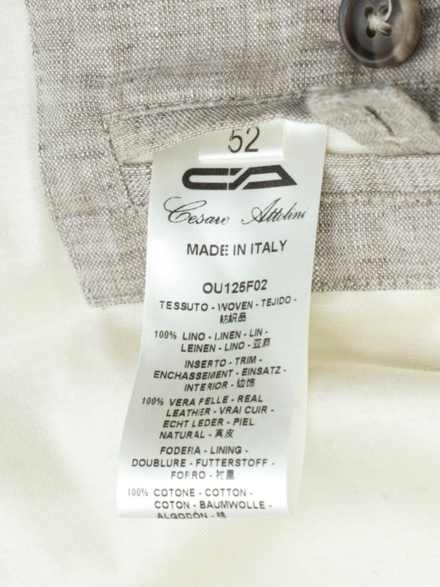 Cesare Attolini Greige Linen Padded Summer Bodywarmer Vest