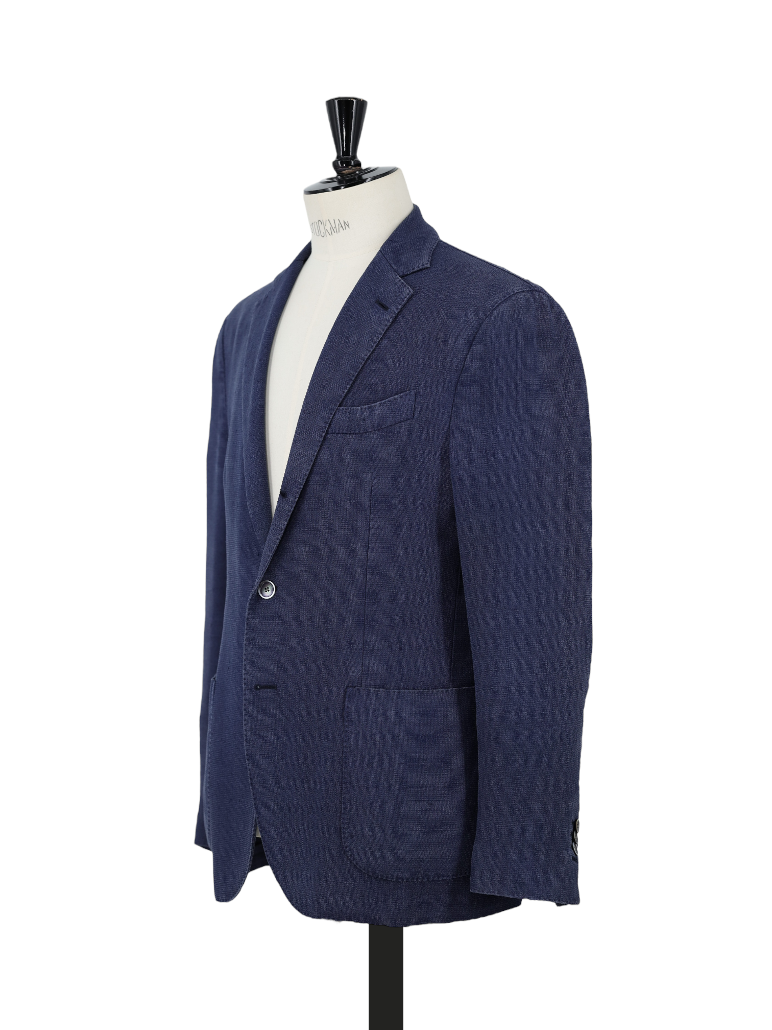 Lardini Blue Pure Raw-Silk Micro-Structure Summer Jacket