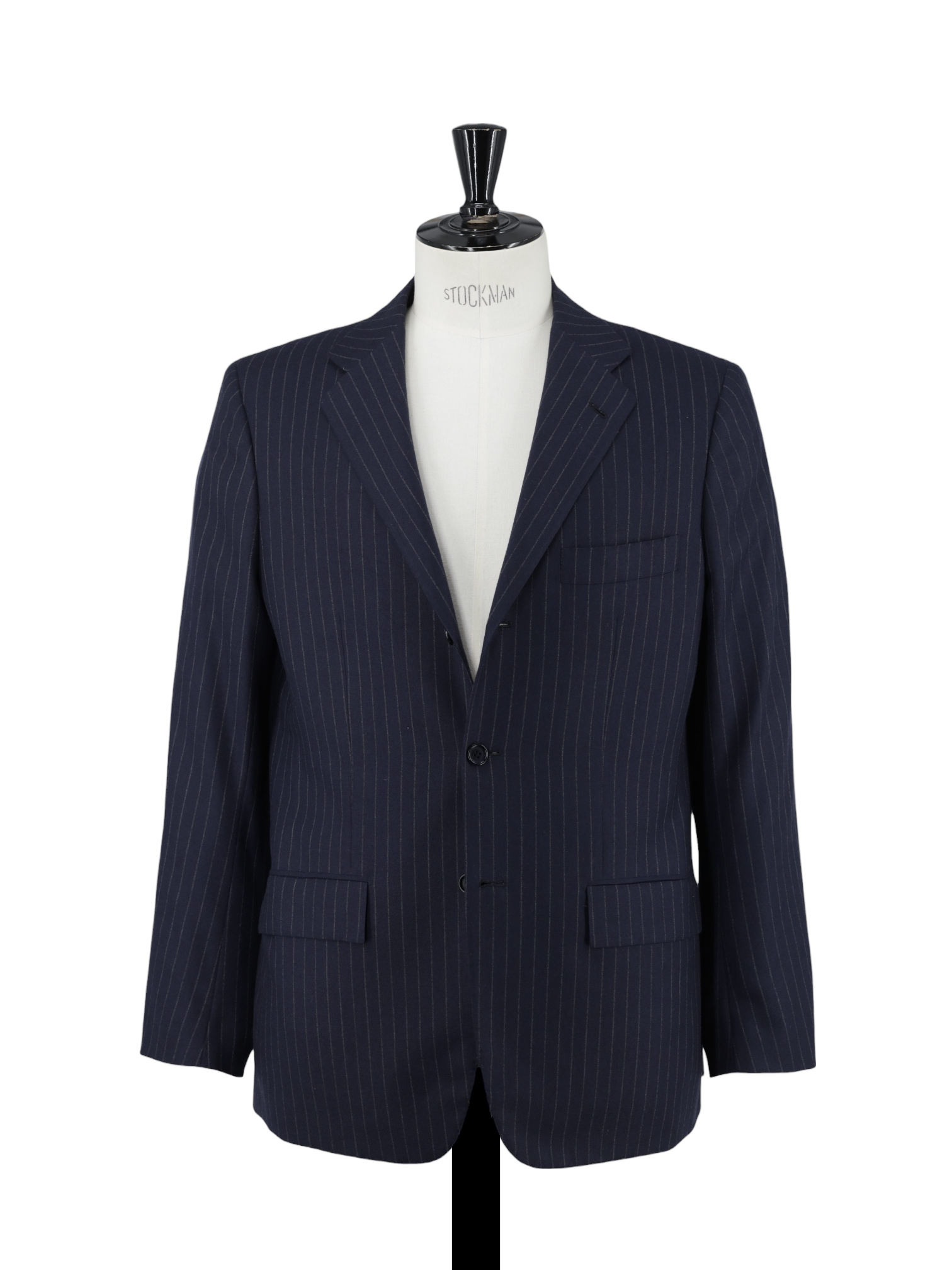 Kiton Navy Pure Cashmere Sartorial Pinstripe Suit