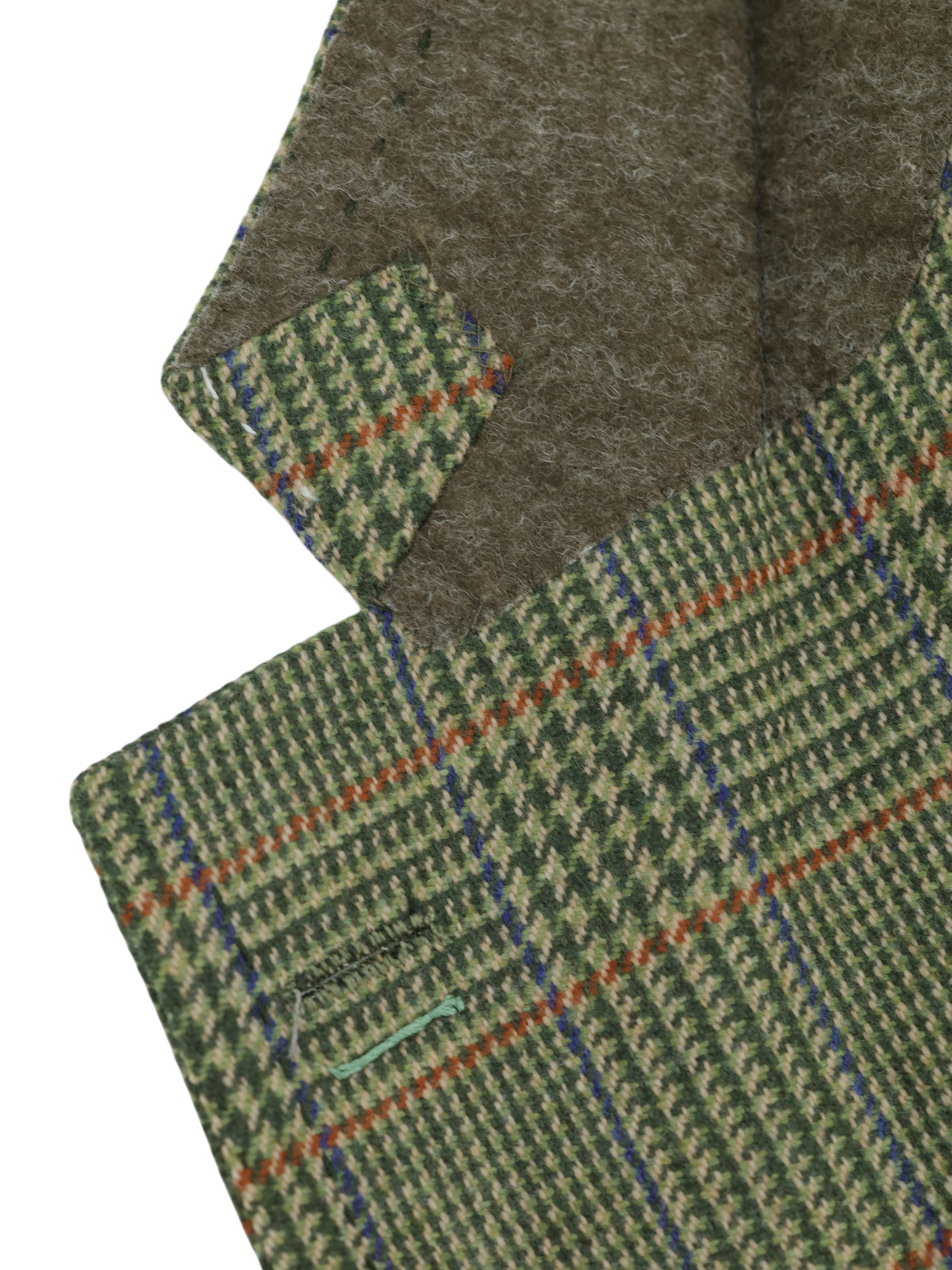 Cesare Attolini Moss Green Pure Wool Multicolor Prince of Wales Jacket