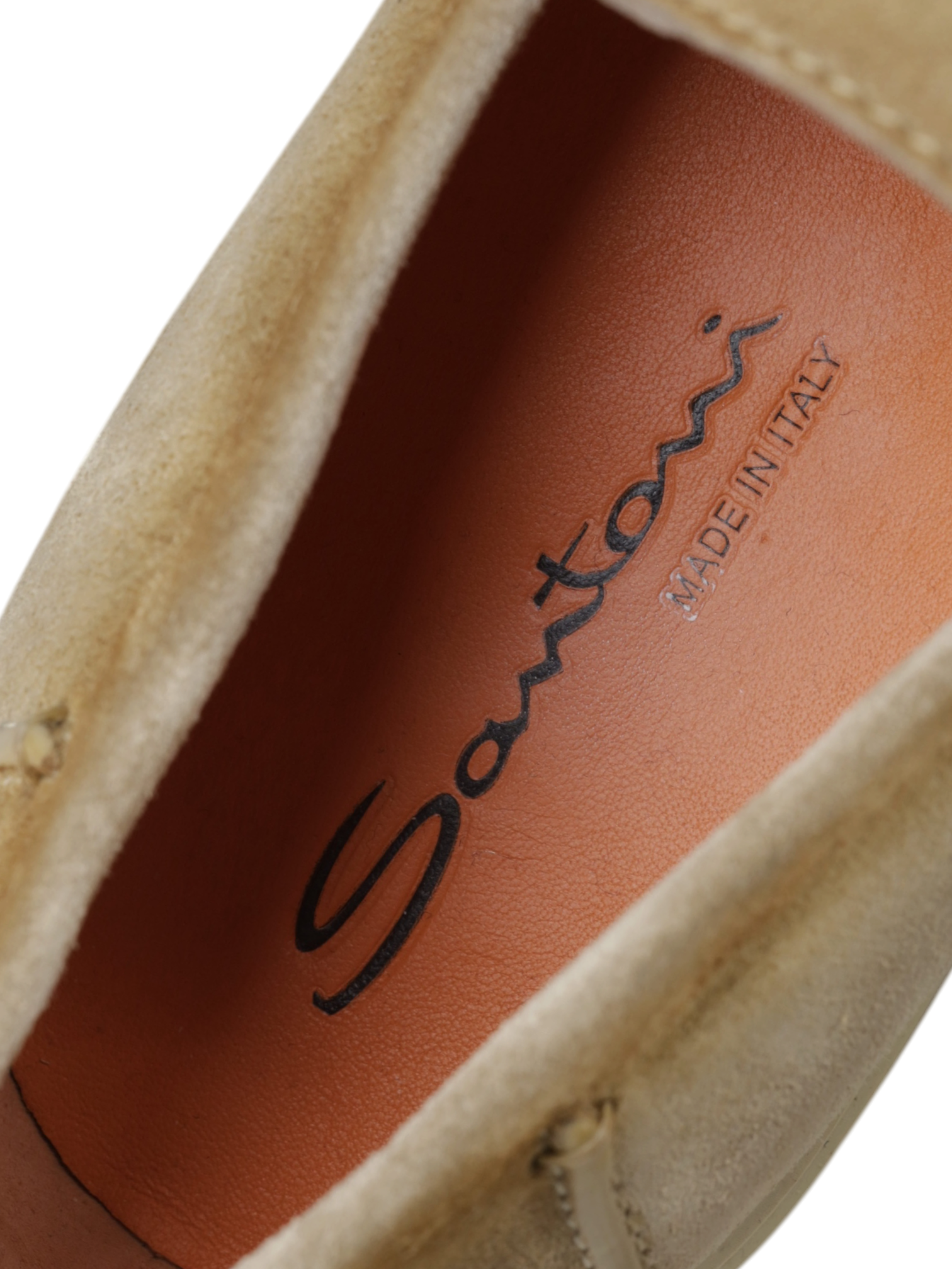 Santoni Beige Suede Botanist Summer Loafer