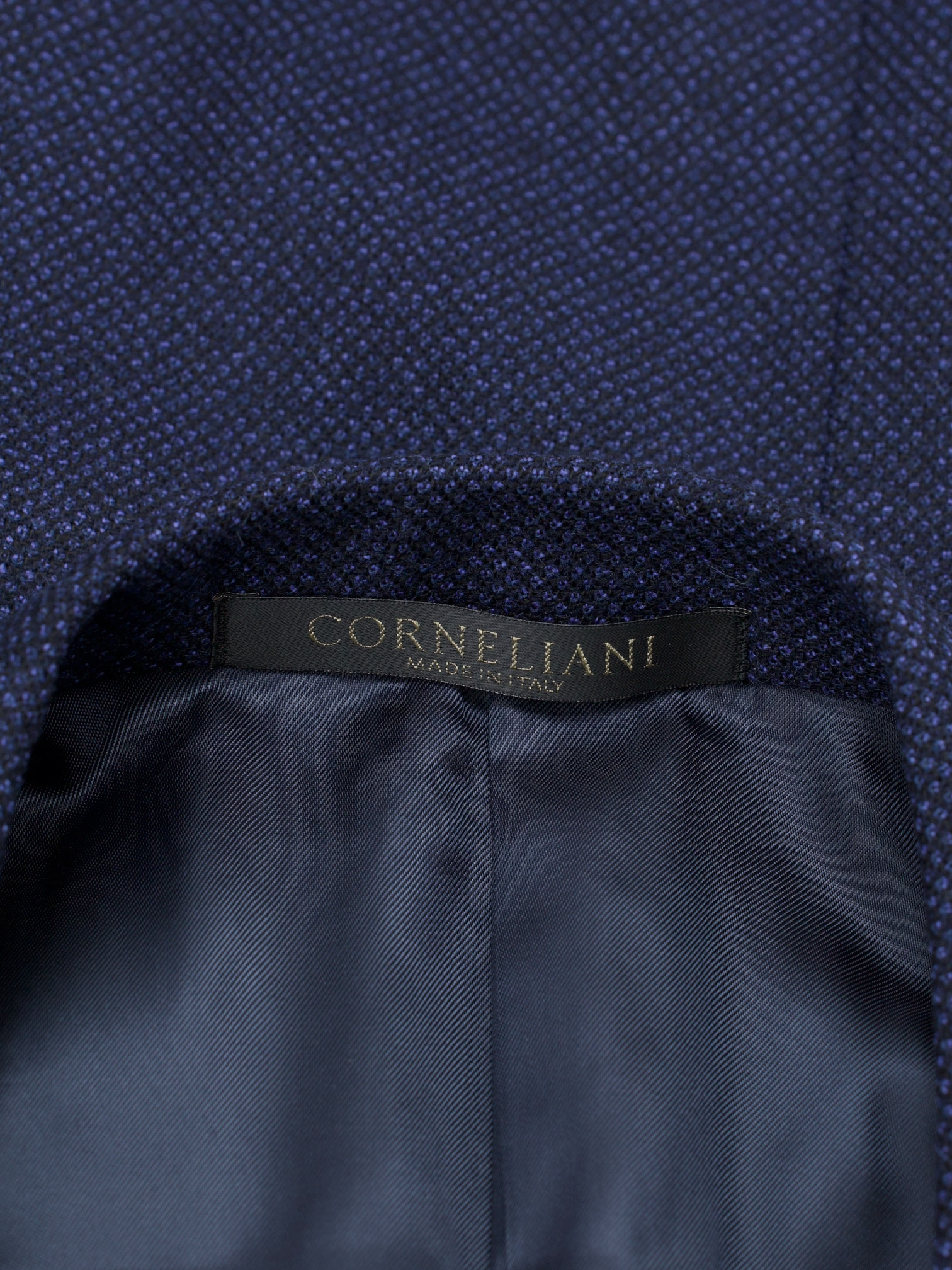 Corneliani Dark Blue Virgin-Wool Micro-Pattern Academy Jacket