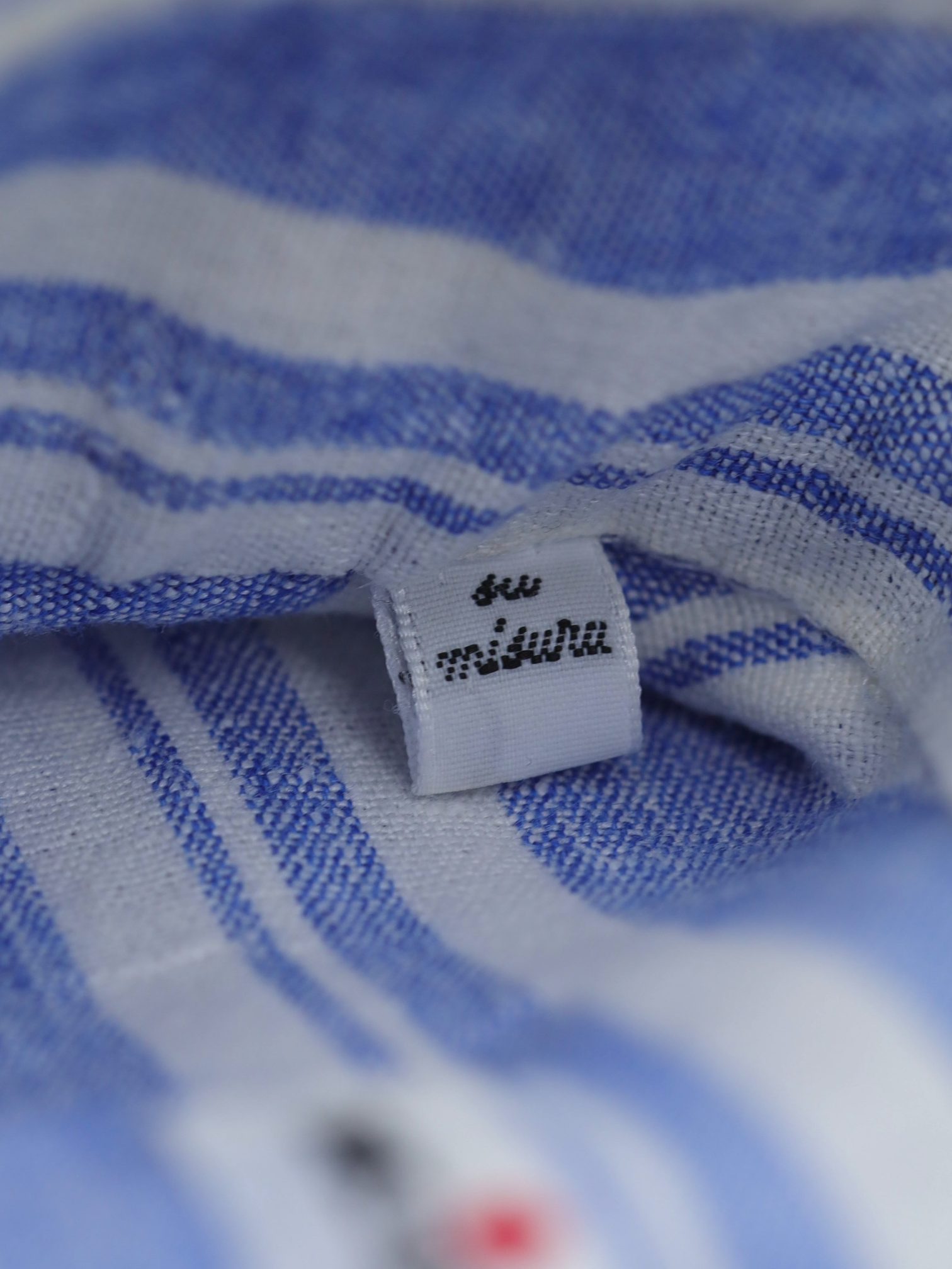 Kiton Light Blue & White Pure Linen Multi Stripe Summer Shirt