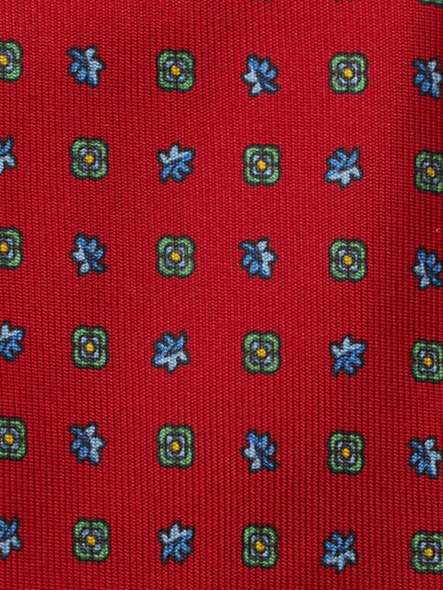 E.Marinella Cardinal Red & Multicolor Silk Floral Pattern Tie