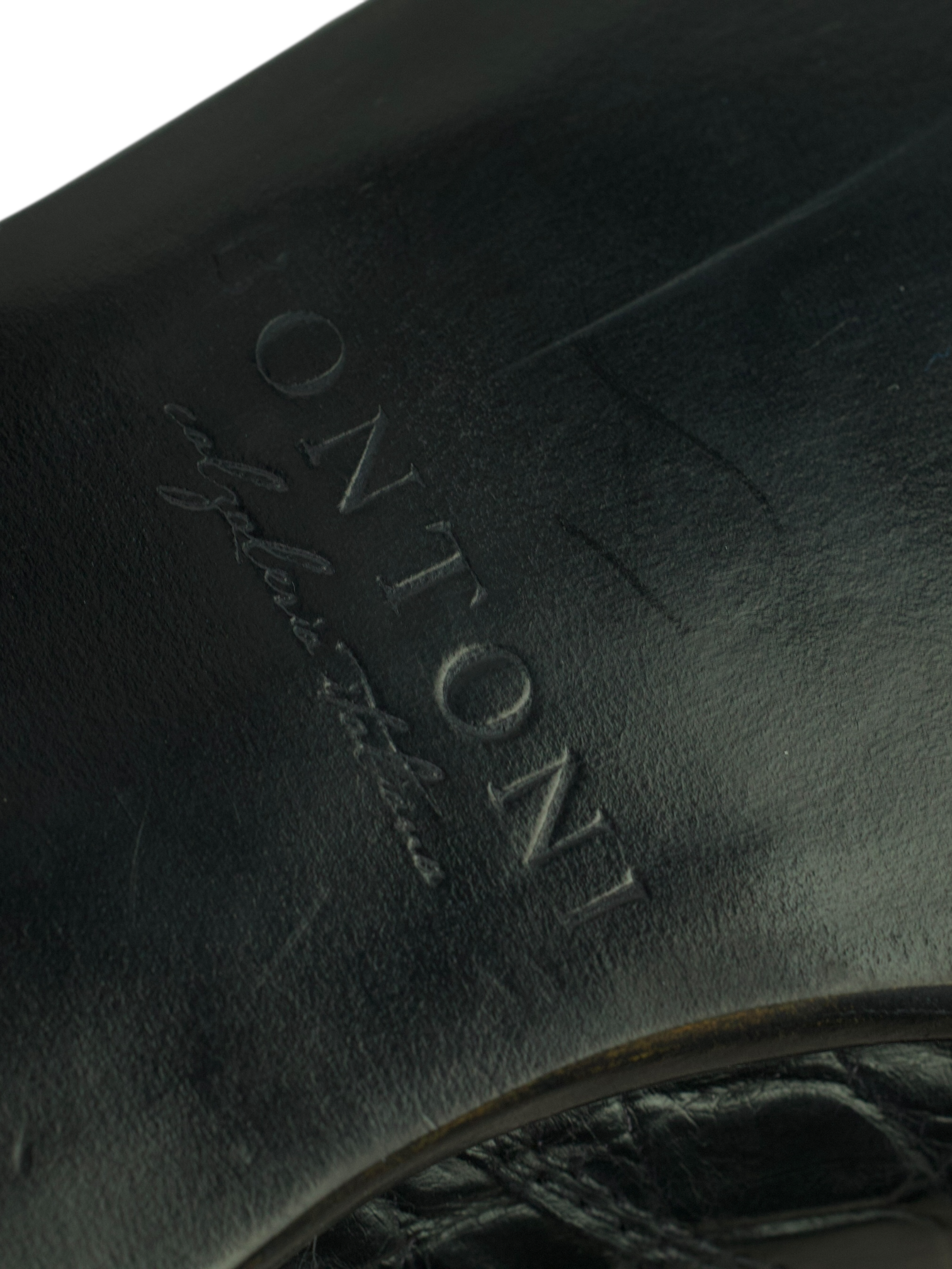 Bontoni Black Principe Alligator Penny Loafer