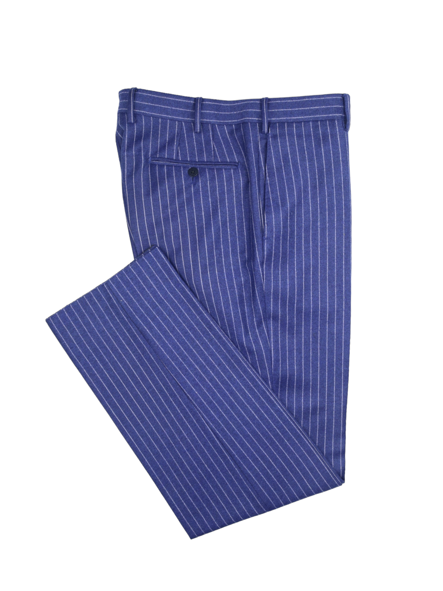 Caruso Blue Loro Piana Wool & Cashmere Flannel Pinstripe Suit