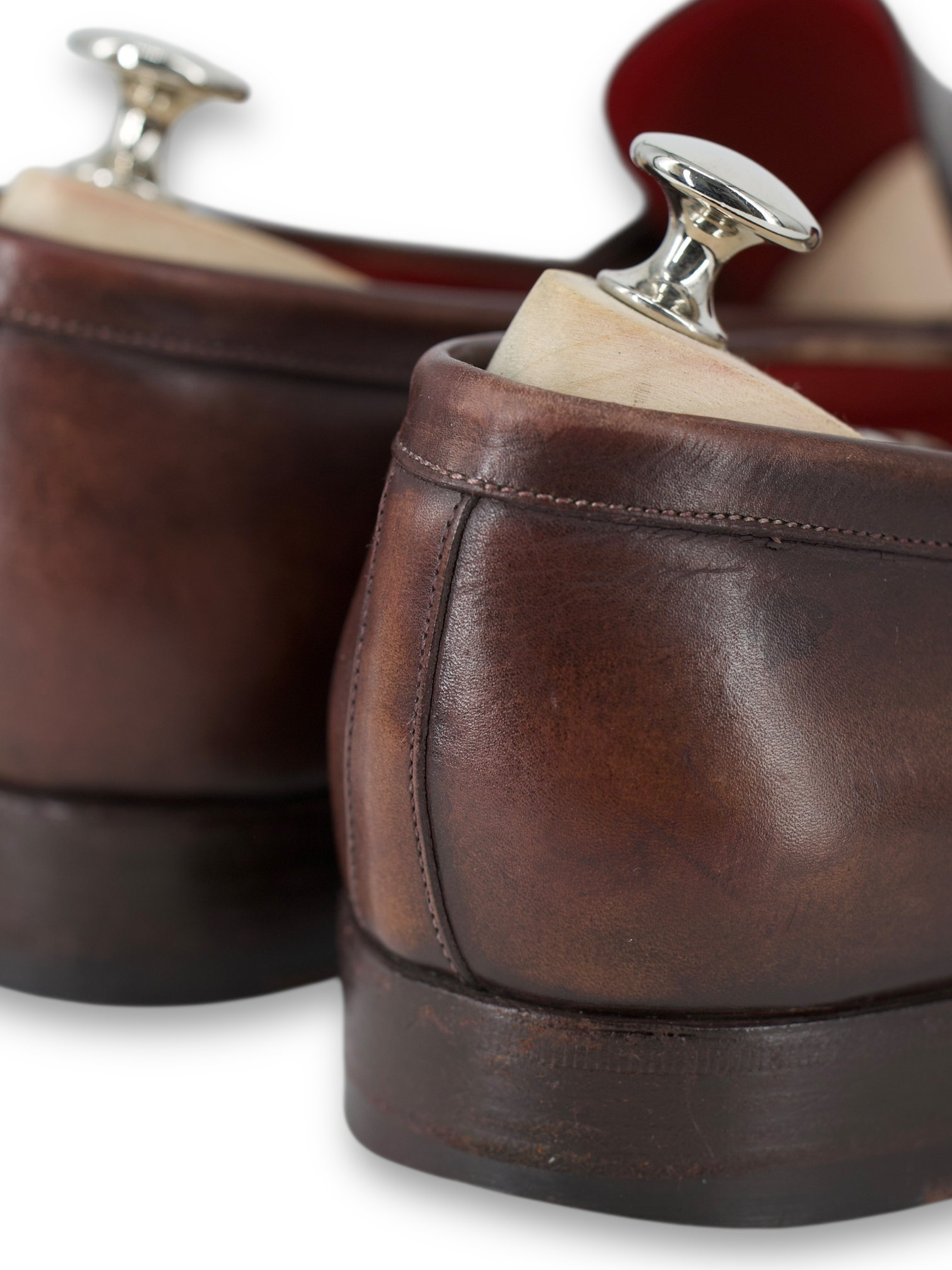 Santoni Dark Brown Museum-Calf Strap Loafer