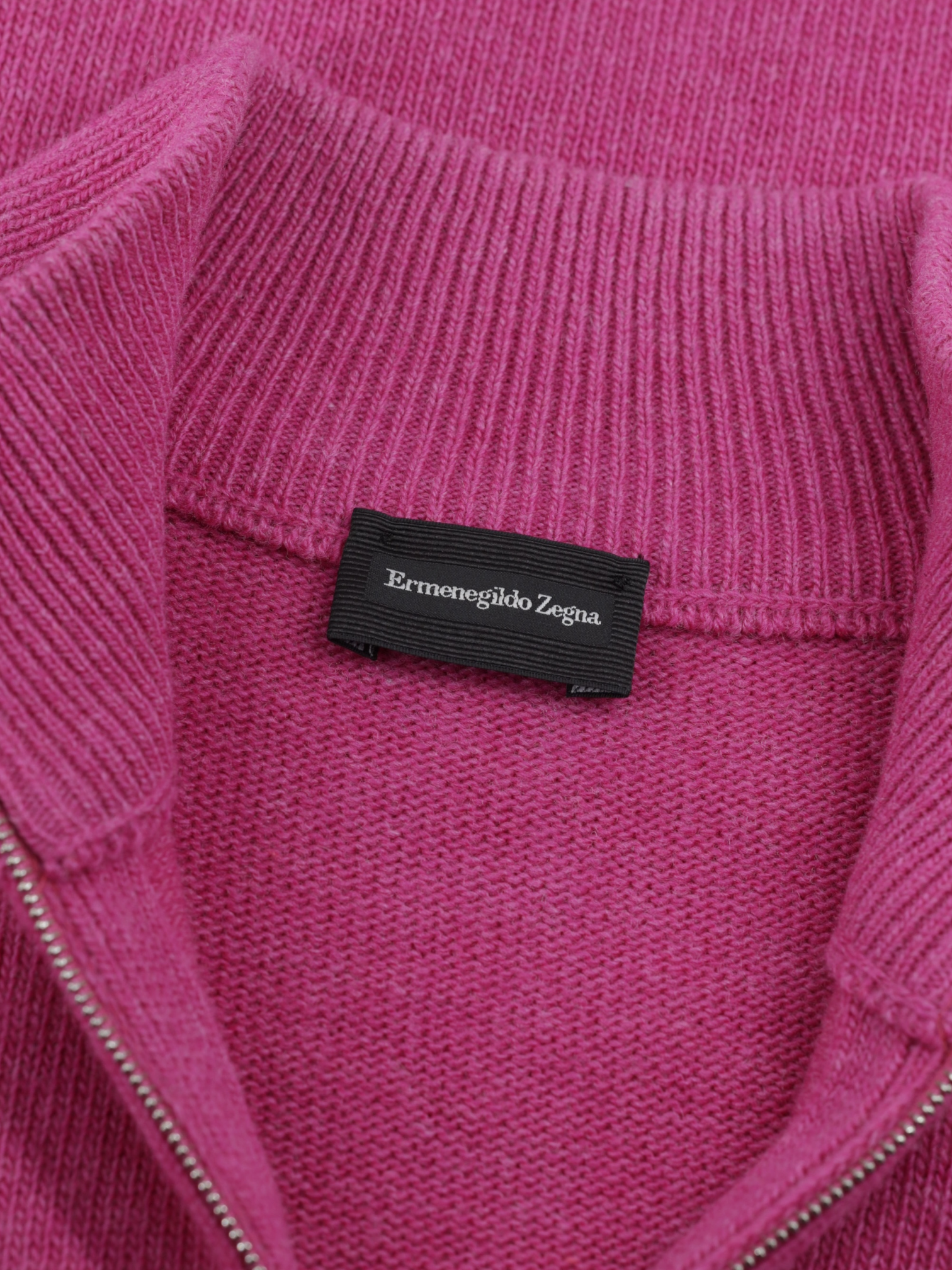 Ermenegildo Zegna Hot Pink Lightweight-Wool Half-Zip Sweater