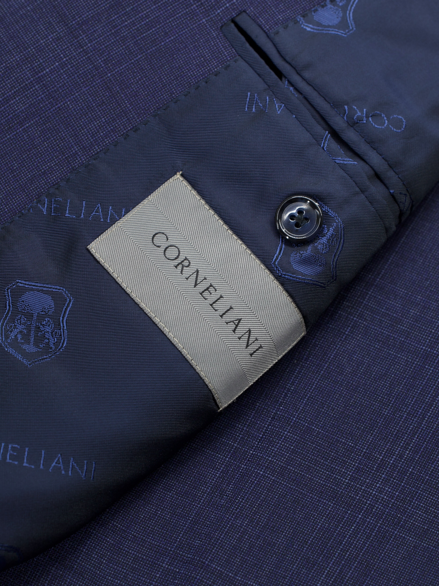 Corneliani Blue Super 110’s Wool Checkered Academy Suit
