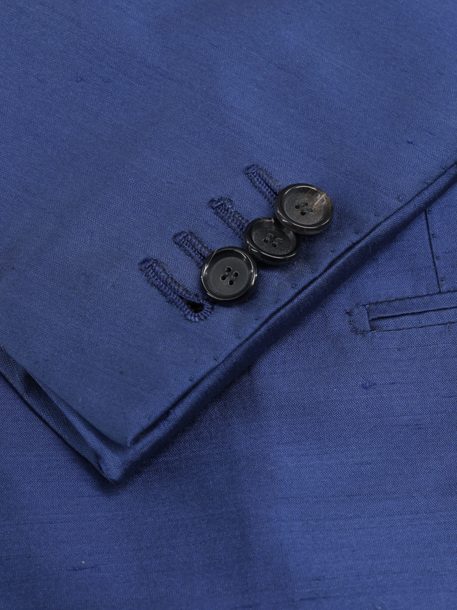 Cesare Attolini Azure Blue Dupioni Shantung-Silk Neapolitan Jacket