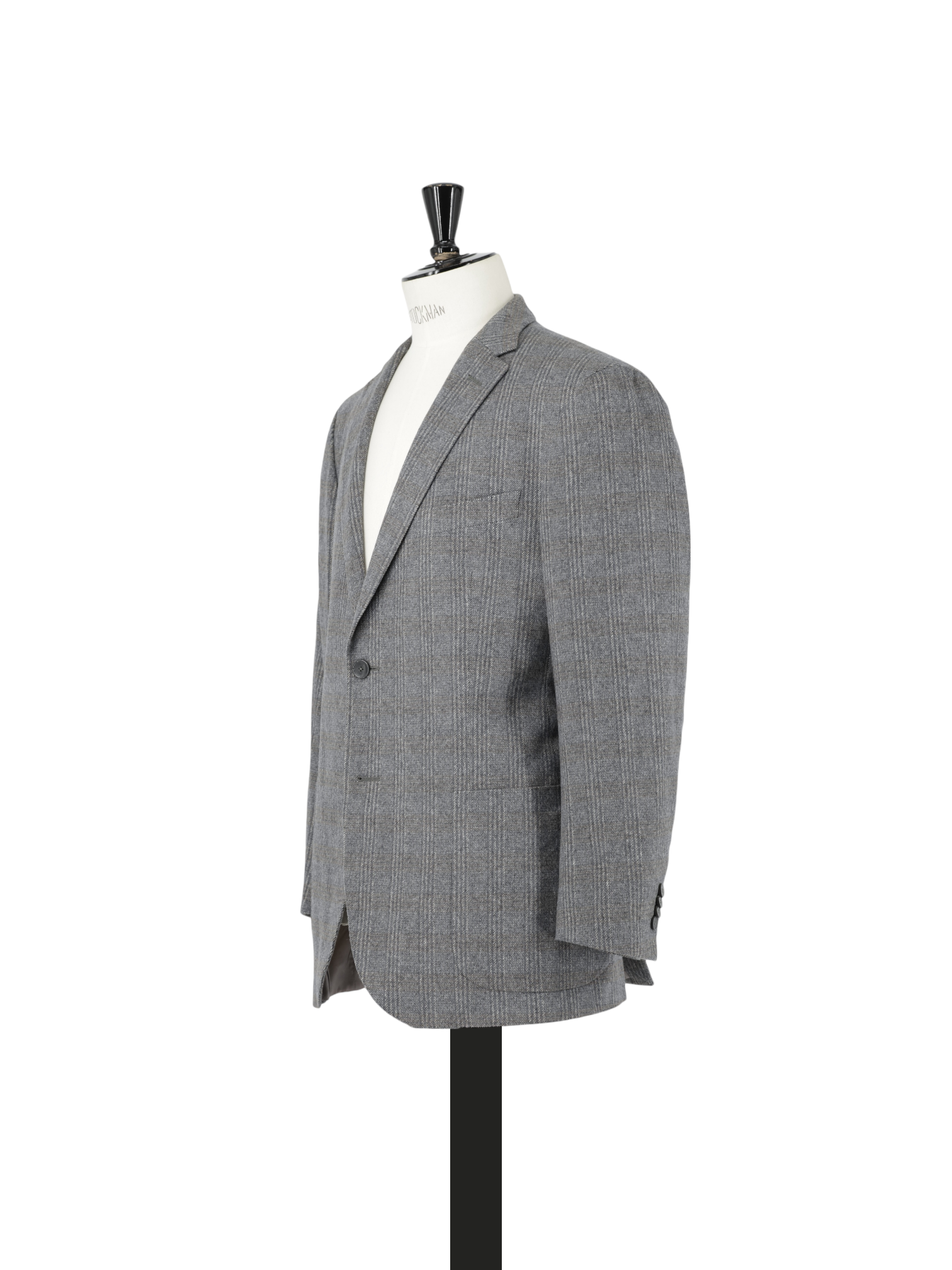 Z-Zegna Grey & Taupe Wool & Angora Checkered Jacket
