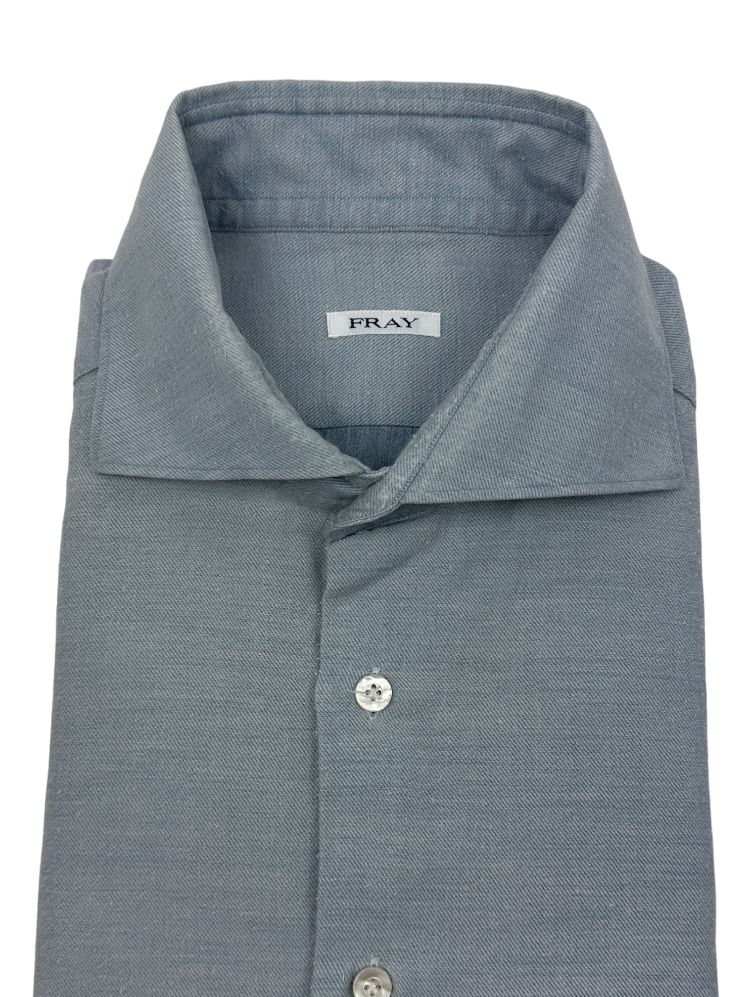 Fray Light Blue Brushed Cotton Cashmere Shirt