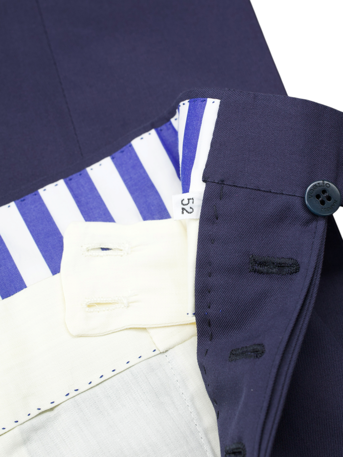 Sartoria Voglio Dark Blue Caccioppoli Cotton Twill Sartorial Trousers