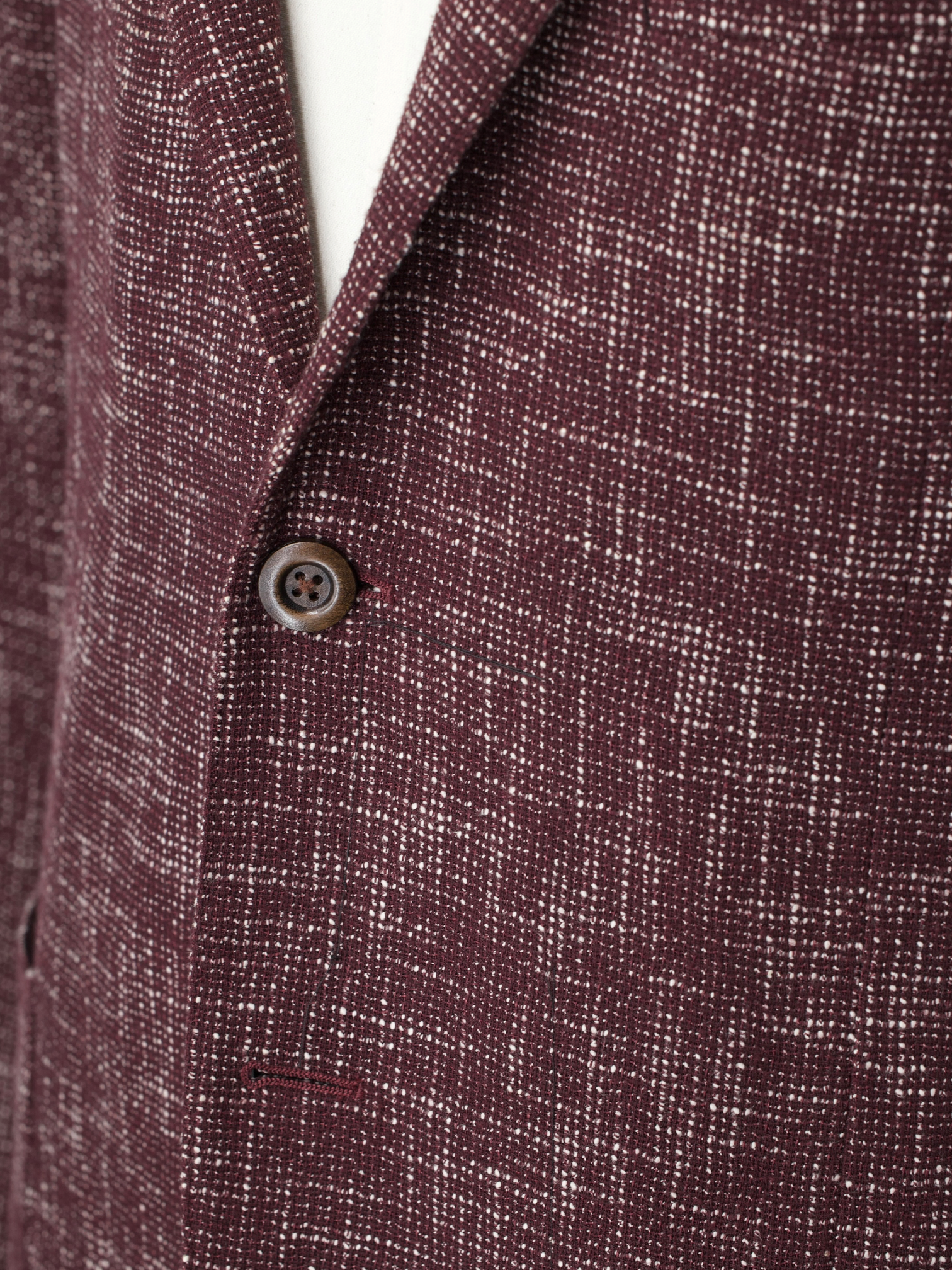 Corneliani Oxblood & White Speckled Wool, Cotton & Stretch "Gate" Jacket