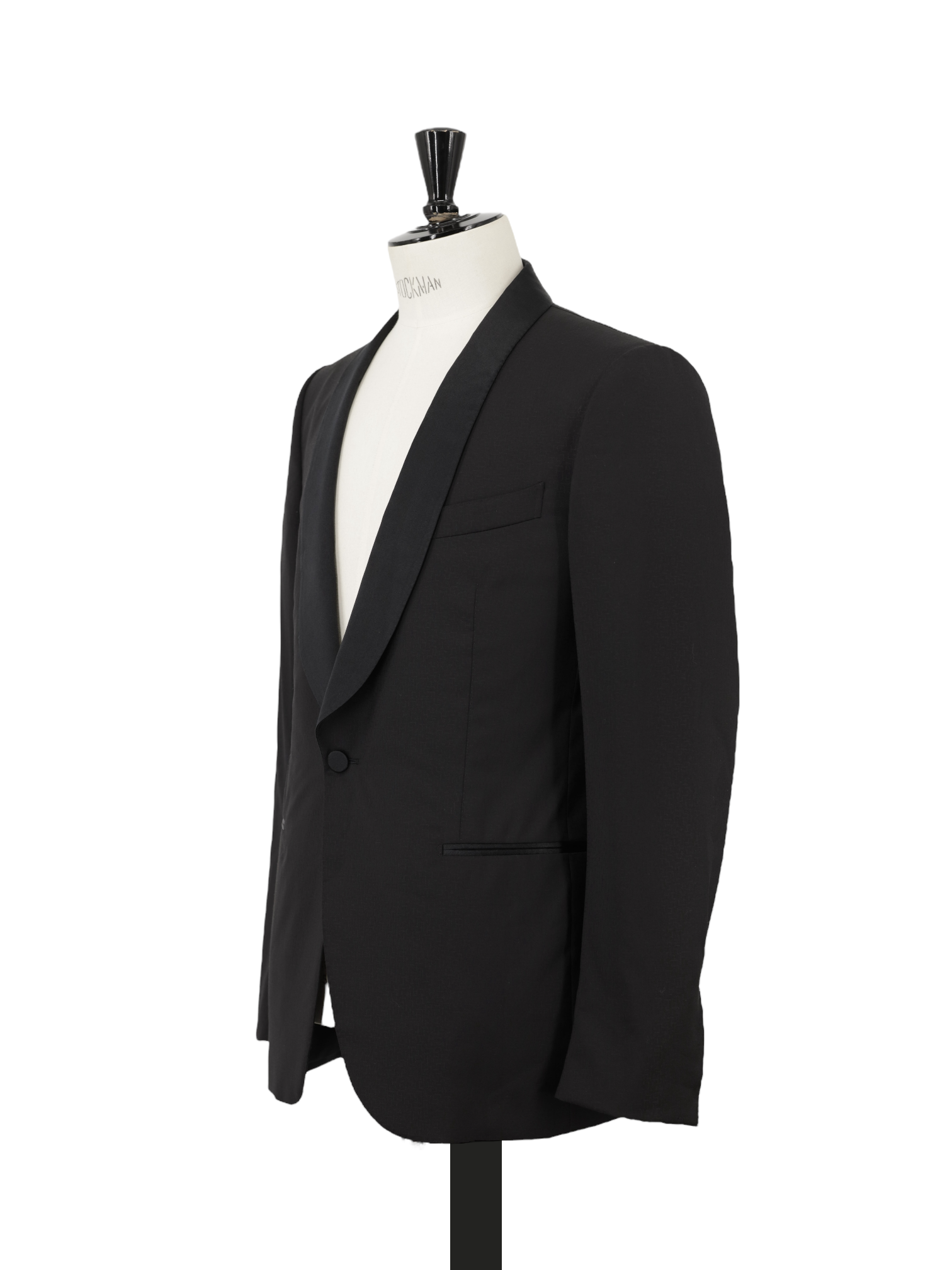 Ermenegildo Zegna Couture Black Wool Shadow-Pattern Tuxedo