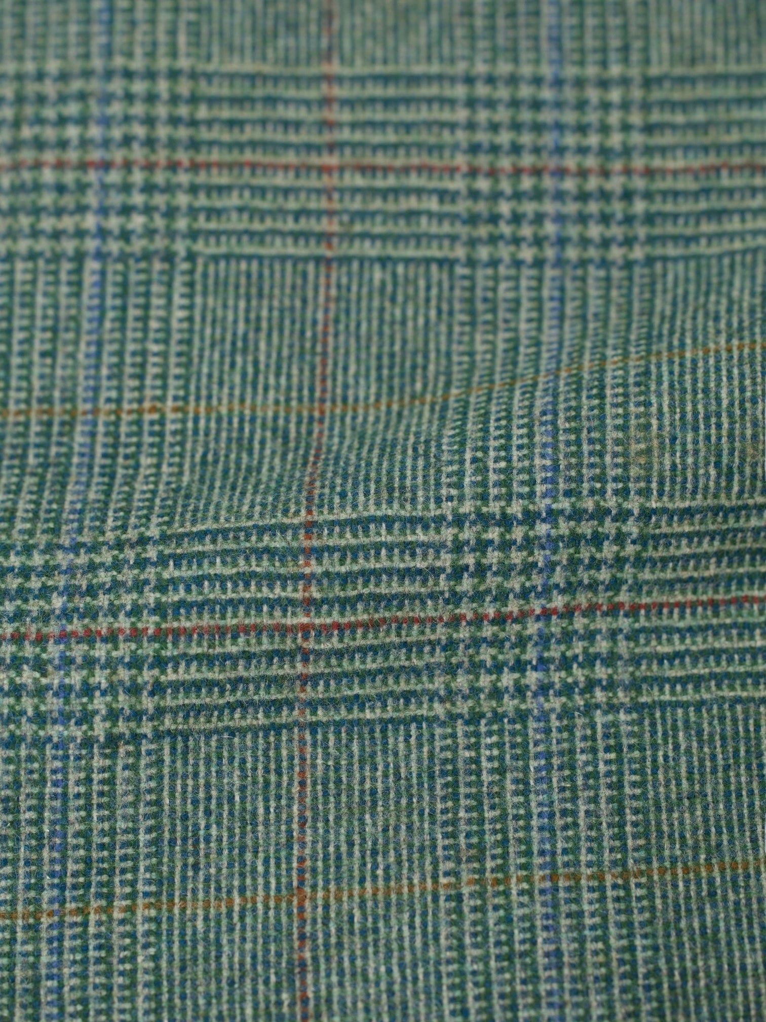 Kiton Vintage Green Pure Cashmere Prince of Wales Jacket