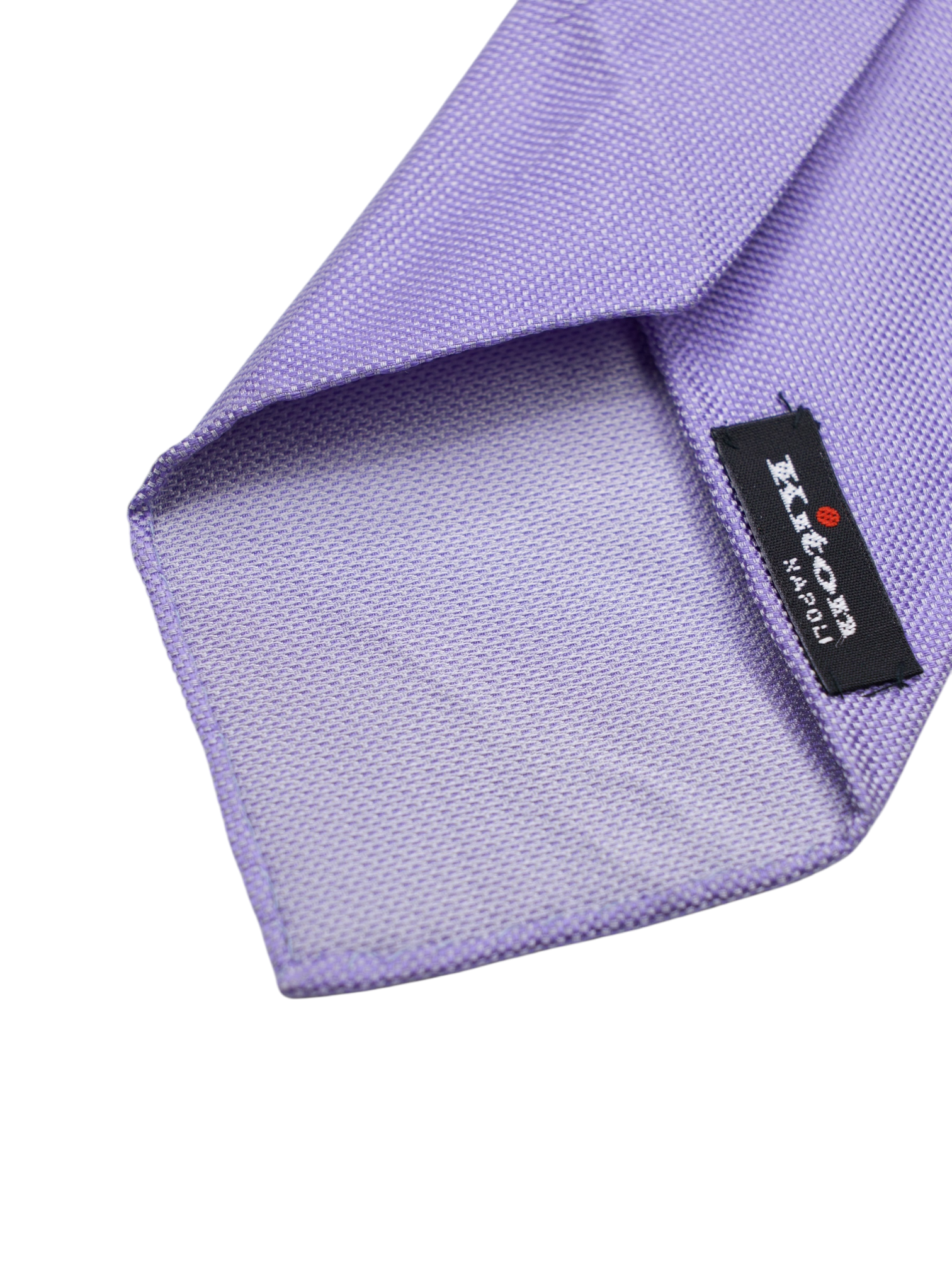 Kiton 5-Fold Lilac Handrolled Silk Micro-Pattern Tie