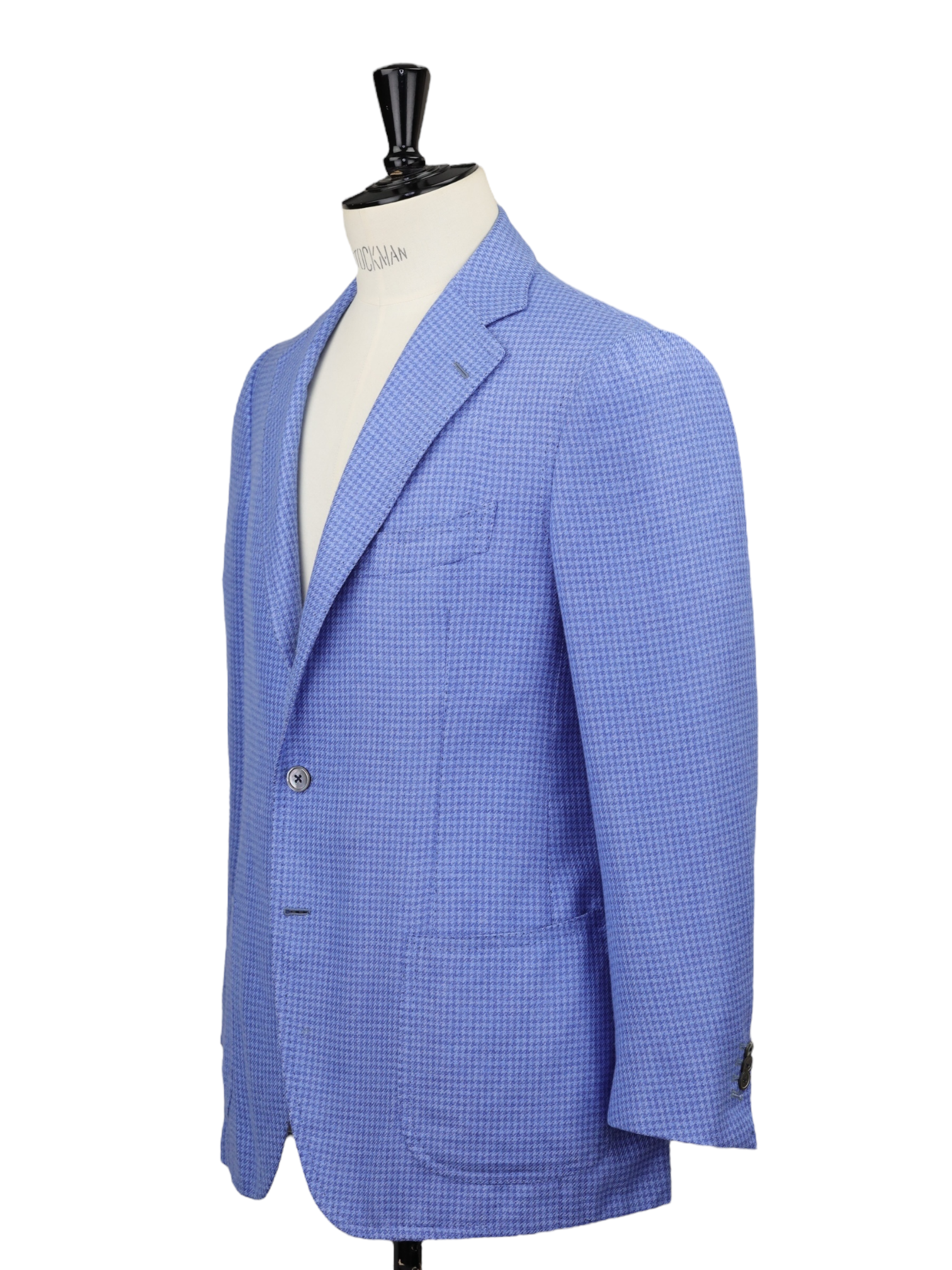Cesare Attolini Sky Blue Silk & Cashmere Pied de Poule Jacket