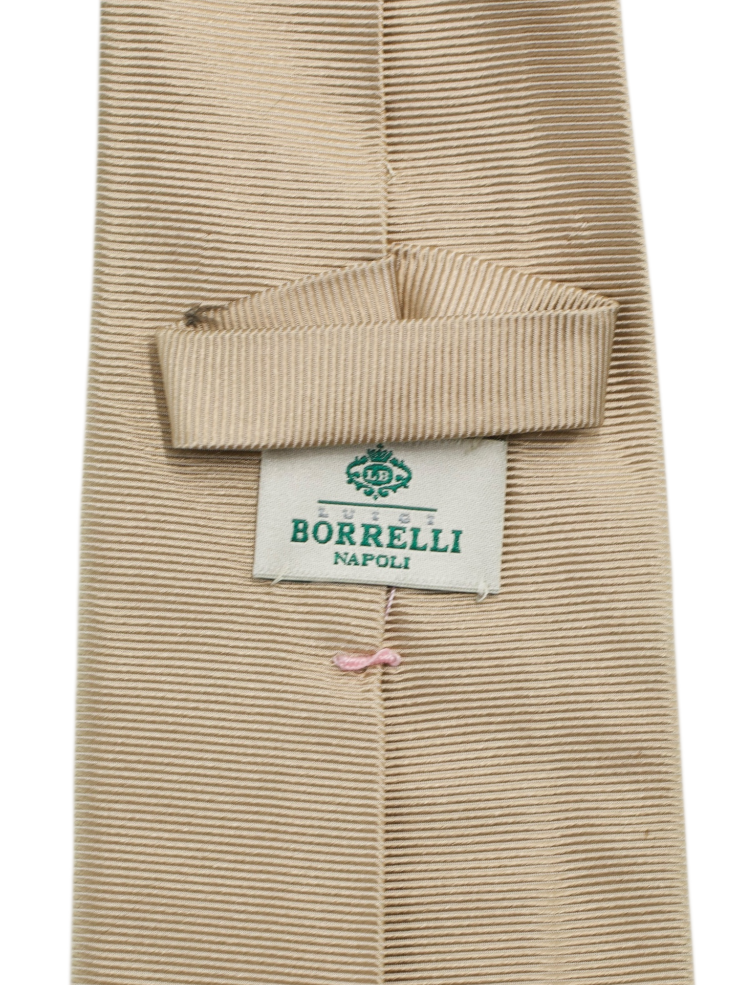 Luigi Borrelli 5-Fold Gold Silk Horizontal Pattern Tie