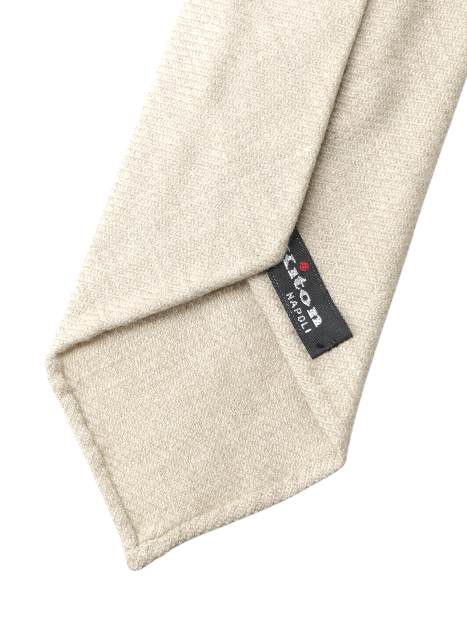 Kiton 5-Fold Light Brown Knitted Cashmere-Blend Untipped & Handrolled Tie
