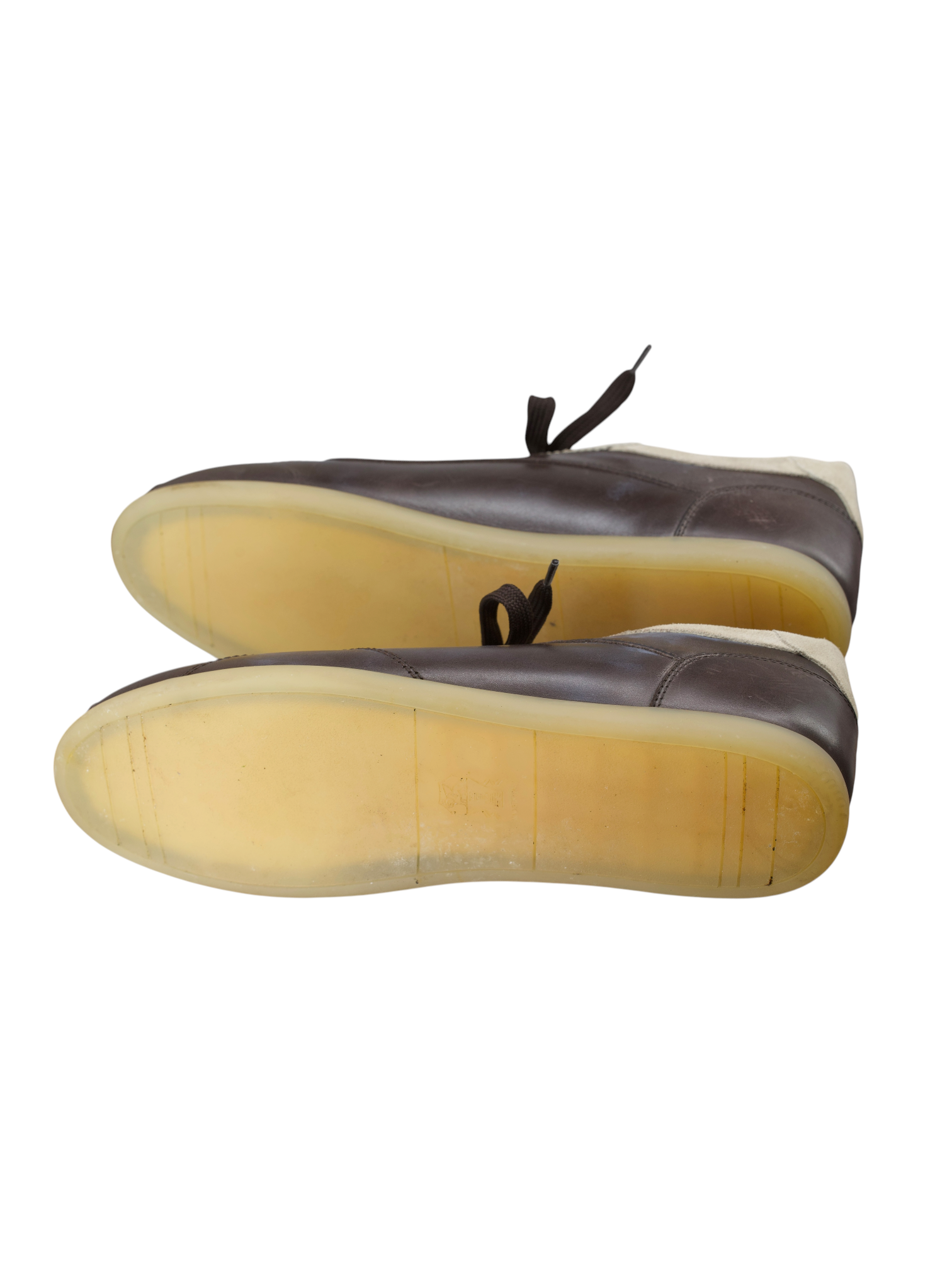 Brunello Cucinelli Dark Brown Leather Tennis-Style Sneakers