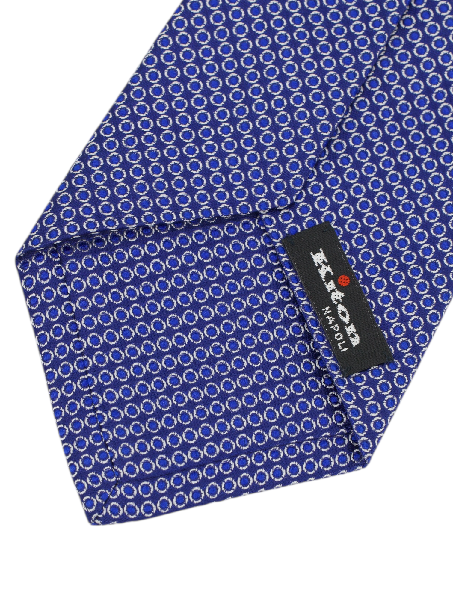 Kiton 5-Fold Blue Silk Polkadot Tie